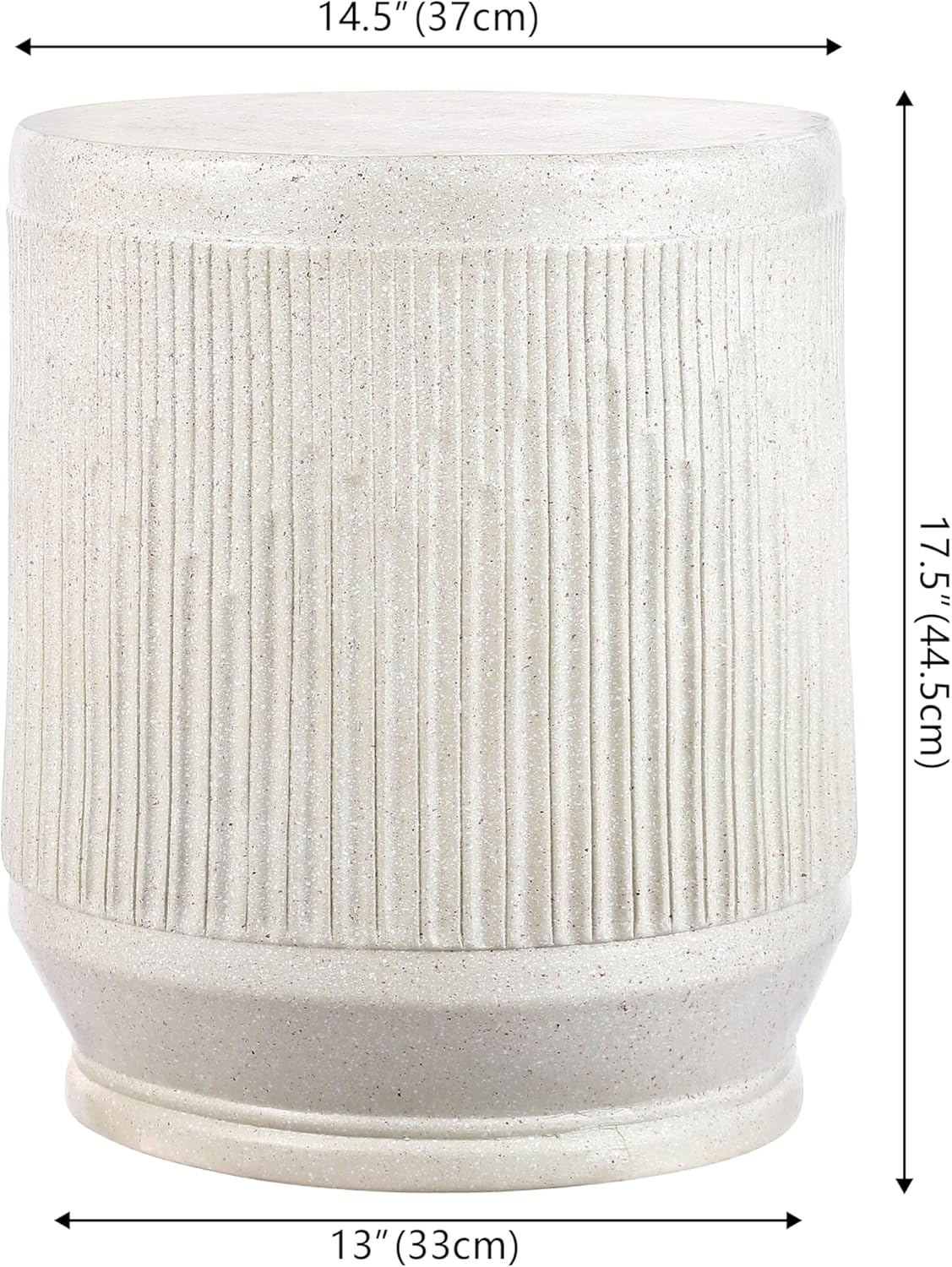 JONATHAN Y TBL1103A Kline 17.5" Mid-Century Modern Brutalist Indoor/Outdoor Accent Table Art Deco, Minimalist, Contemporary, Patio, Garden, Bathroom, Living Room, Cream Terrazzo Finish