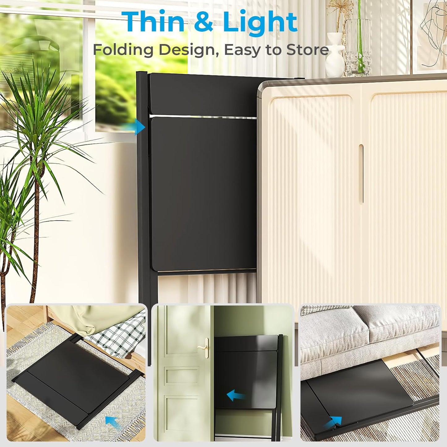 GreenForest No Assembly Folding Desk, 2-Tier Compact Computer Desk with Shelf, 30 inch Space Saving Foldable Table for Home Office, Dorm or Apartment, Portable Collapsible Sturdy Laptop Desk, Black