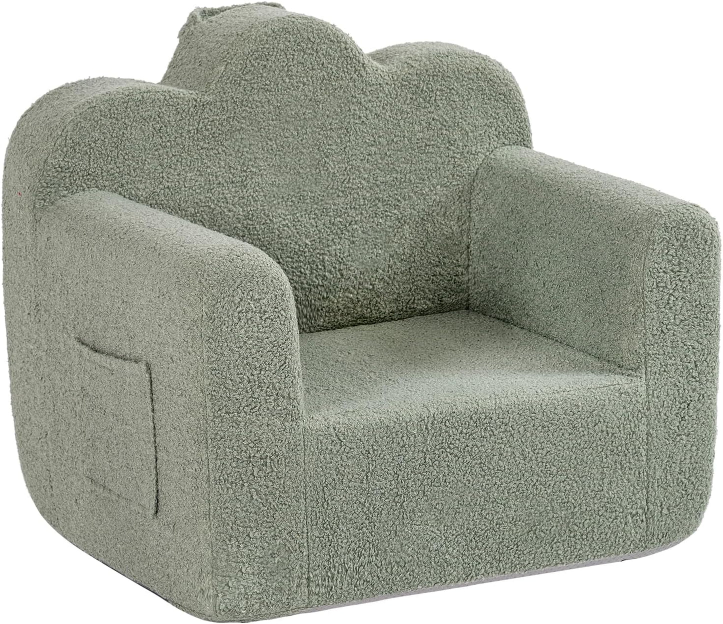 Tiita Kids Couch Plush Toddler Chair, Cloud-Like Glow in The Dark Kids Sofa Toddler Reading Chair with Washable Cover Carrying Handle, Convertible Children Sofa Chair for Girls and Boys