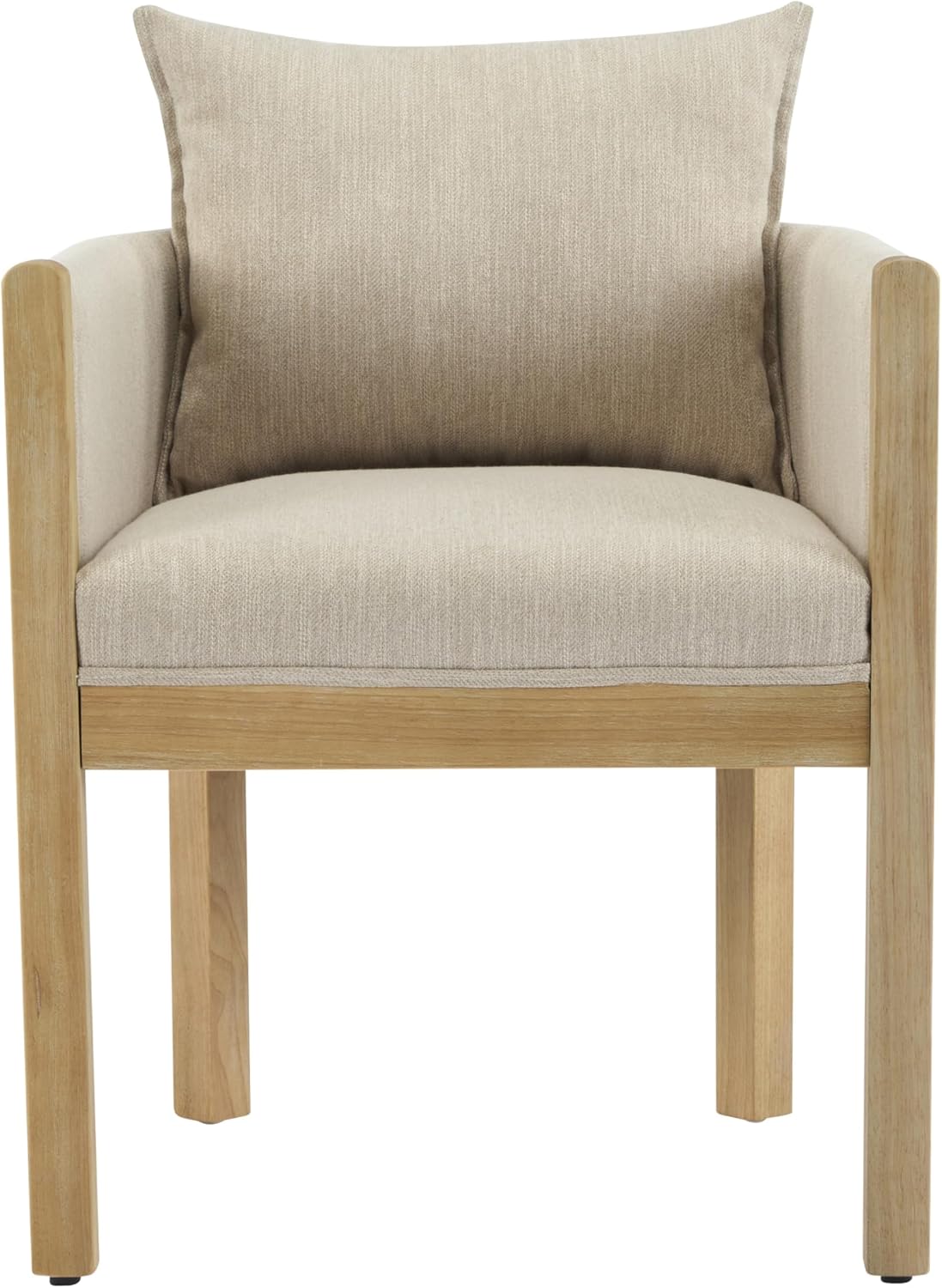 Christopher Knight Home Lucid Linen Upholstered Dining Chairs Set of 2, Rubber Wood Dining Room Chairs, Modern Armchair, Extra Seating for Dining Room, Versatile Indoor Furniture, Beige + Natural