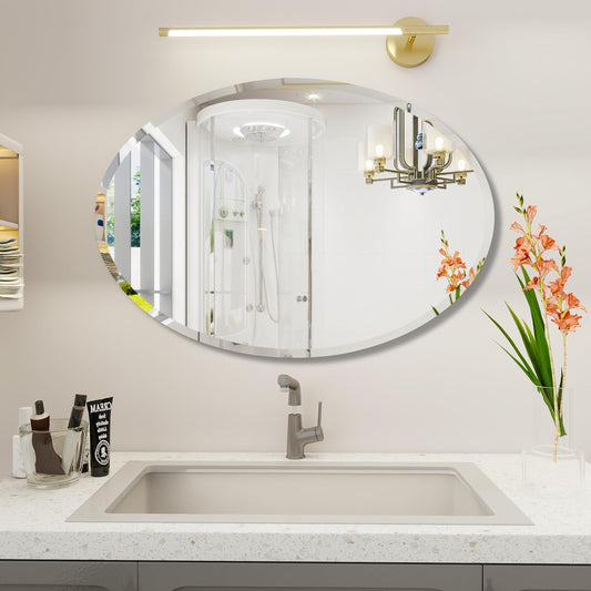 Oval Bathroom Mirror, 28X40 inch Oval Frameless Mirror, Frameless Mirrors for Bathroom,Beveled Bathroom Mirror.