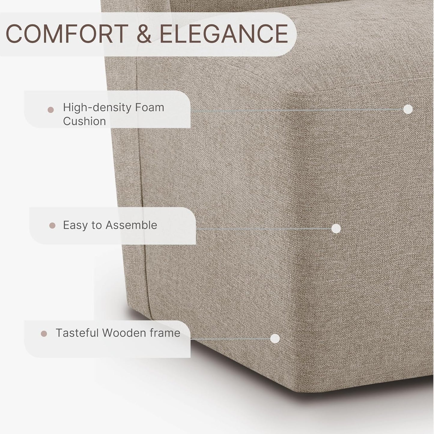 Dining Chairs with Casters Require Assembly Upholstered Wingback Single Sofa Armless Deskchair for Bedroom Waiting Room Kitchen Diningroom