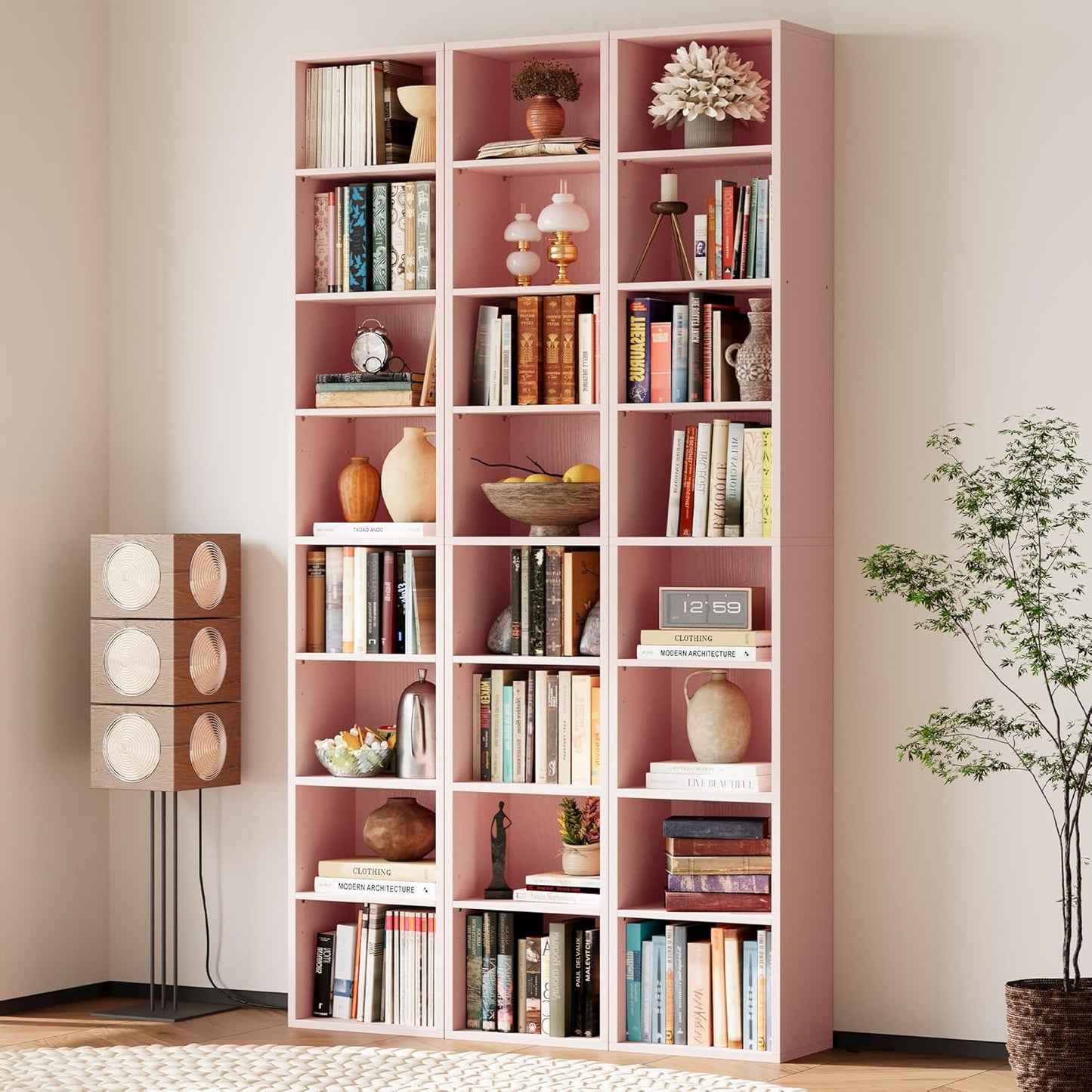 IRONCK Tall Narrow Bookshelf 8 Tiers, Compact Corner Bookcase, Easy to Match for Living Room, Office, Study, Bedroom