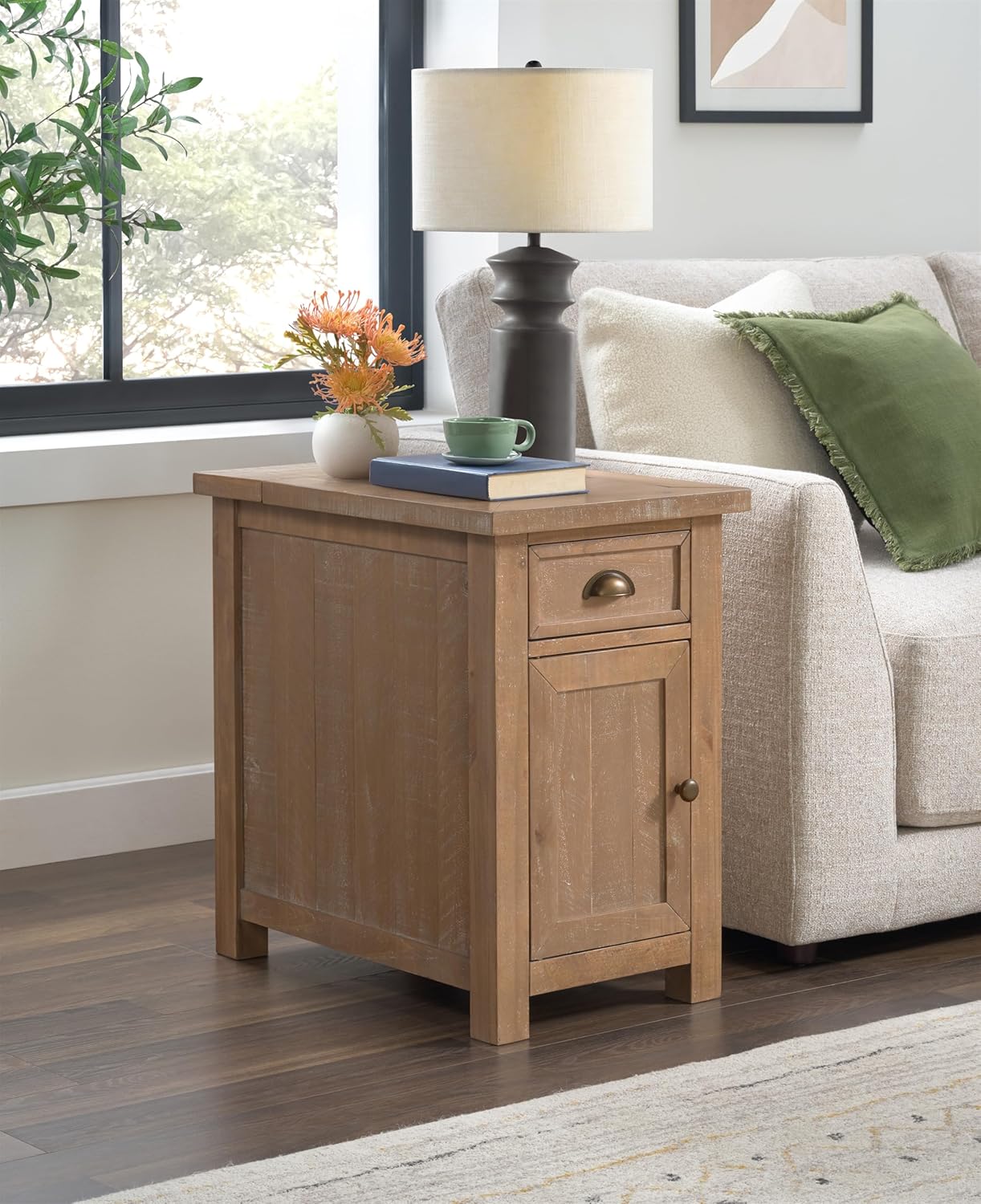 Martin Svensson Home Monterey Chairside Table with Power, Driftwood