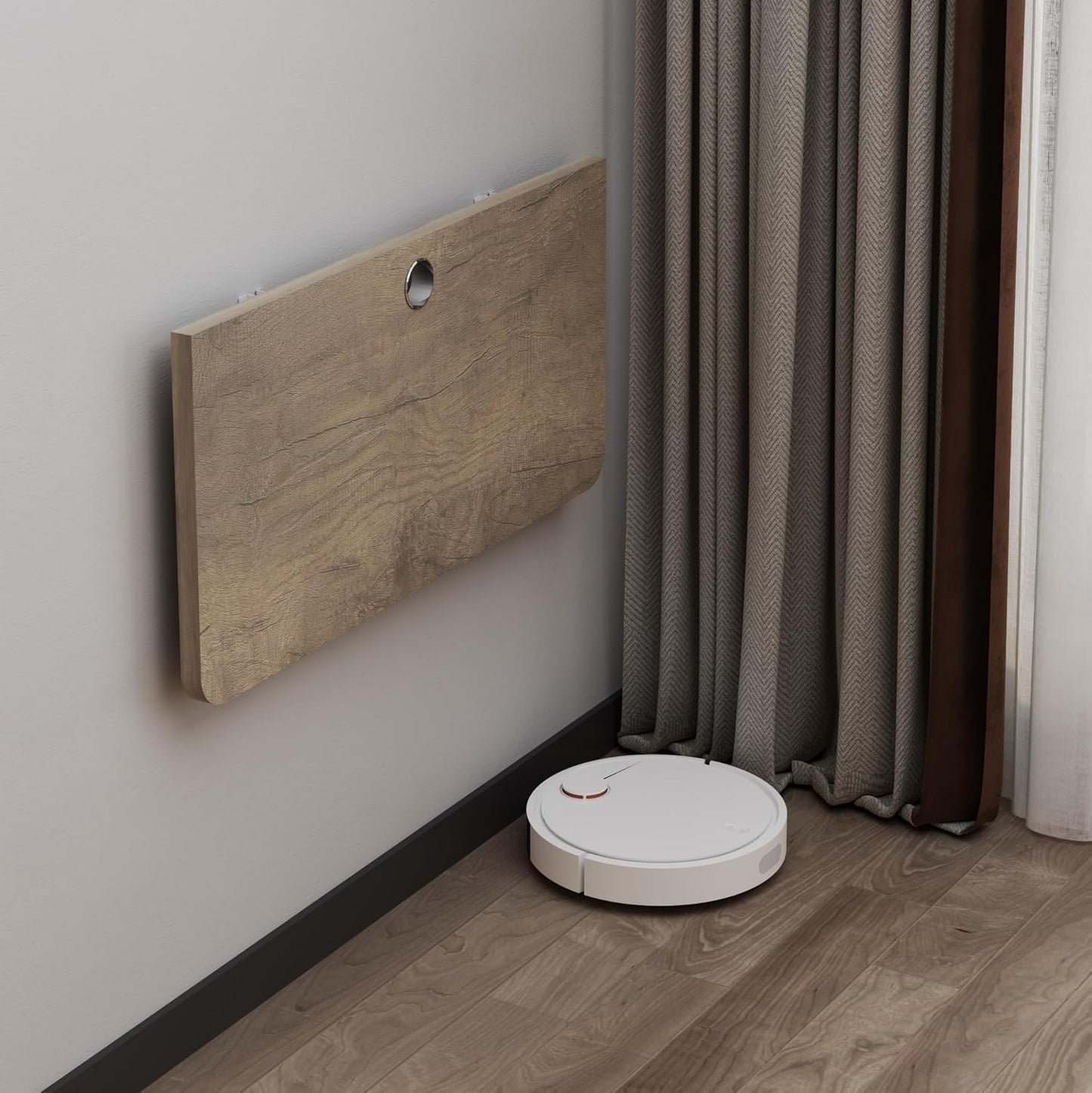 Pmnianhua Wall Mounted Folding Table,31'' Wall Mount Drop Leaf Table,Drop Down Table,Folding Table,Fold Down Wall Desk,Floating Desk for Wall Laundry Room Bar Home Office Small Space(Grey)