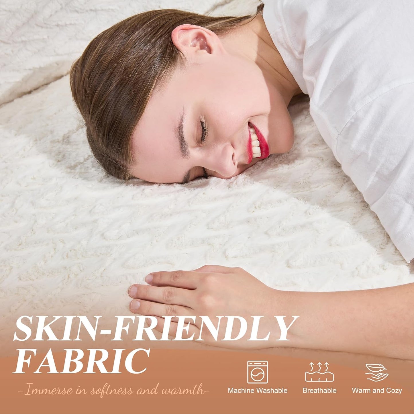 Hobestluk Bean Bag Chair Big Bean Bag Lounger for Adults Bean Bag Couch with Memory Foam Filled for Living Room, Bedroom or Balcony (Chevron Plush White)