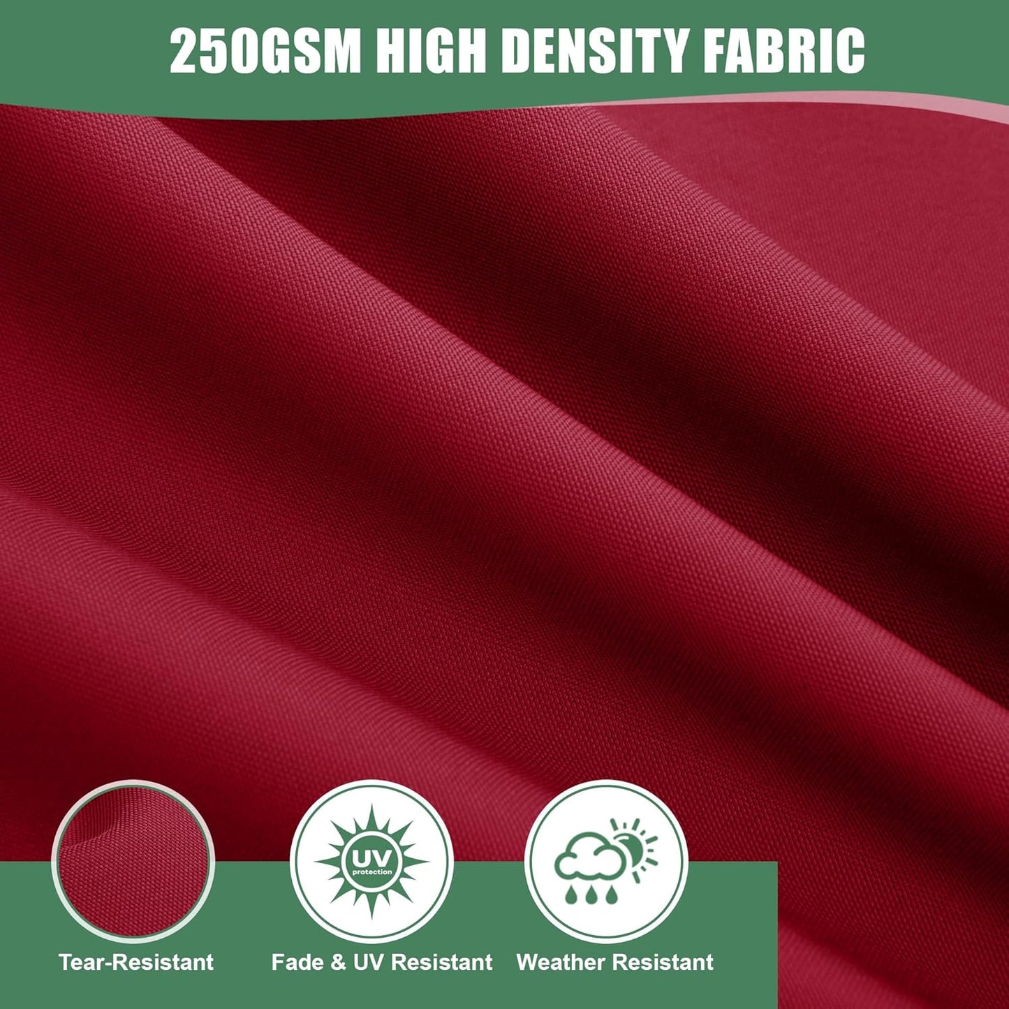 Chaise Lounge Cushions Outdoor Set of 2 - Waterproof and Fade Resistant Sun Lounger Replacement Cushions - Patio Lounger Pads with Removable Cover for Pool, Deck, Lawn, 80 x 26 x 3 Inch, Red