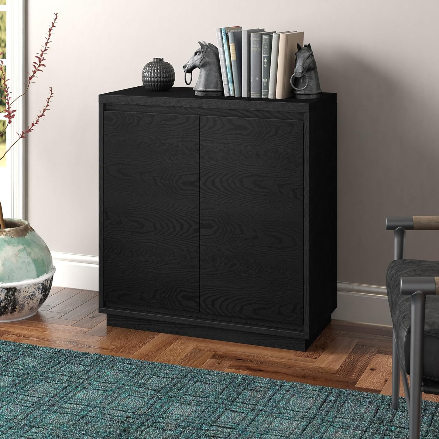 Henn&Hart Presque Accent Cabinet, 30" Wide, Black