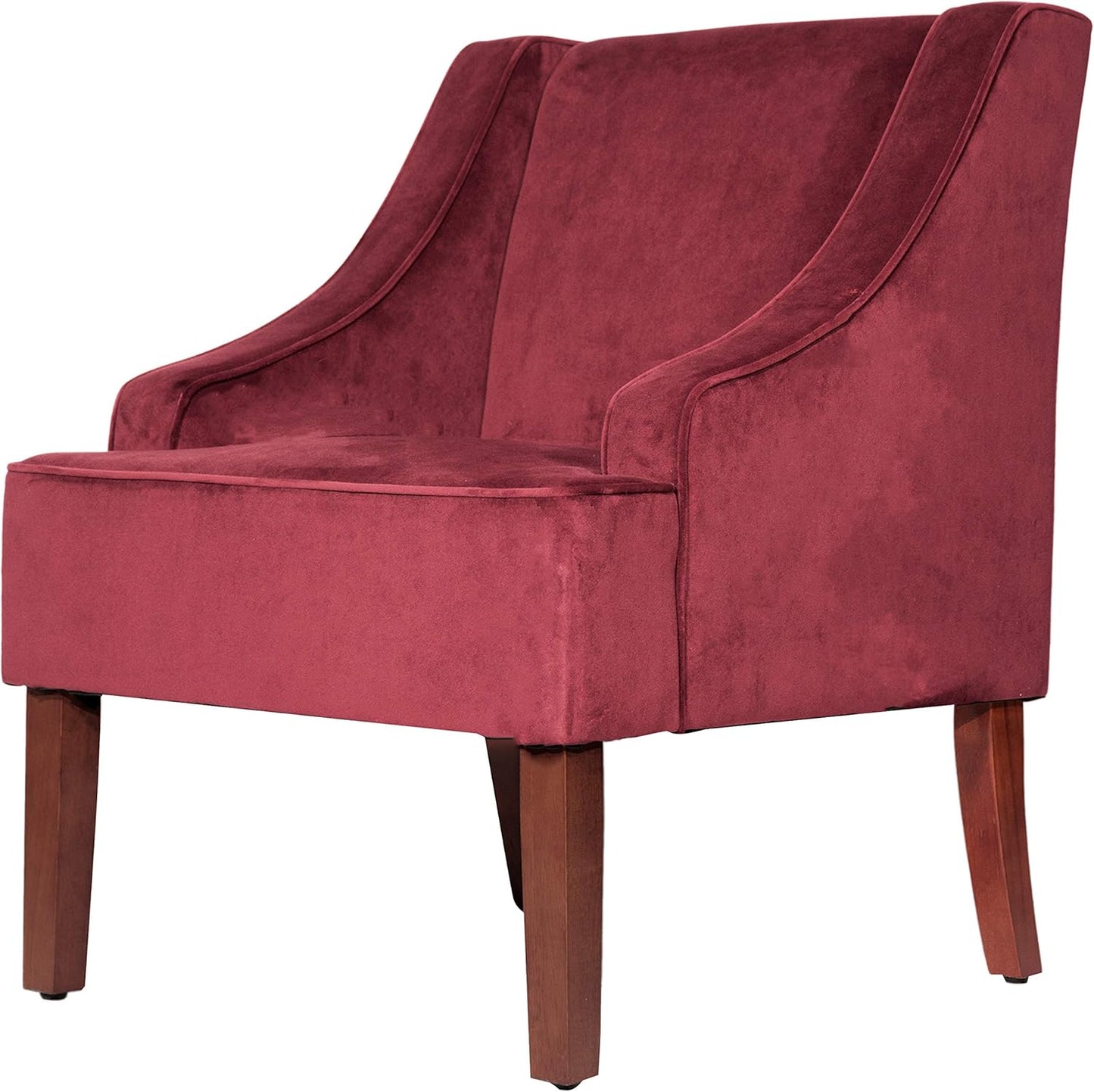 HomePop Swoop Arm Living-Room-Chairs, Dark Tan Velvet
