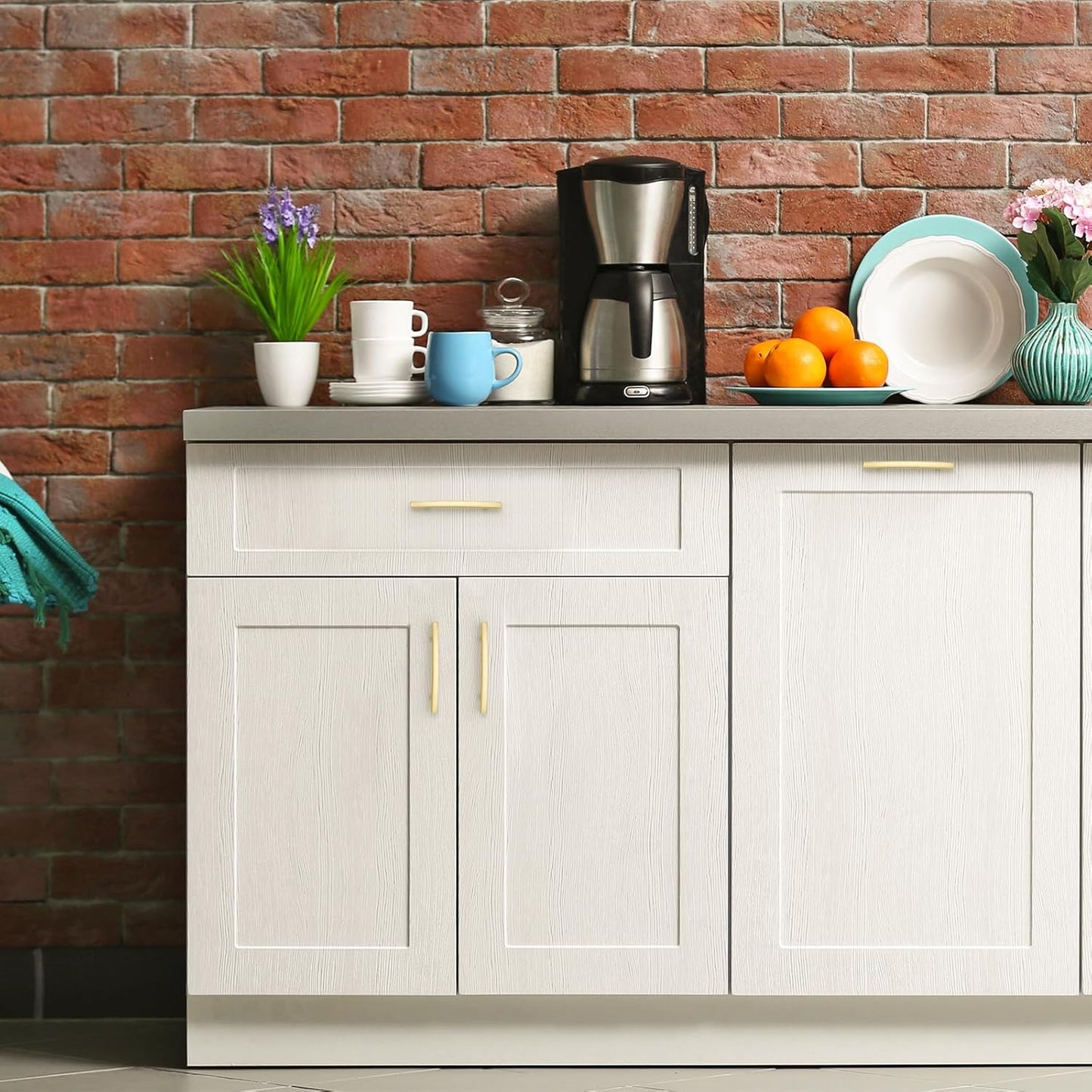 15 Pack Cabinet Handles 3.75" Hole Center - Curved Cabinet Pulls Brushed Brass Drawer Pulls for Kitchen Cupboard Solid Handles for Dresser Drawer Arch Closet Hardware