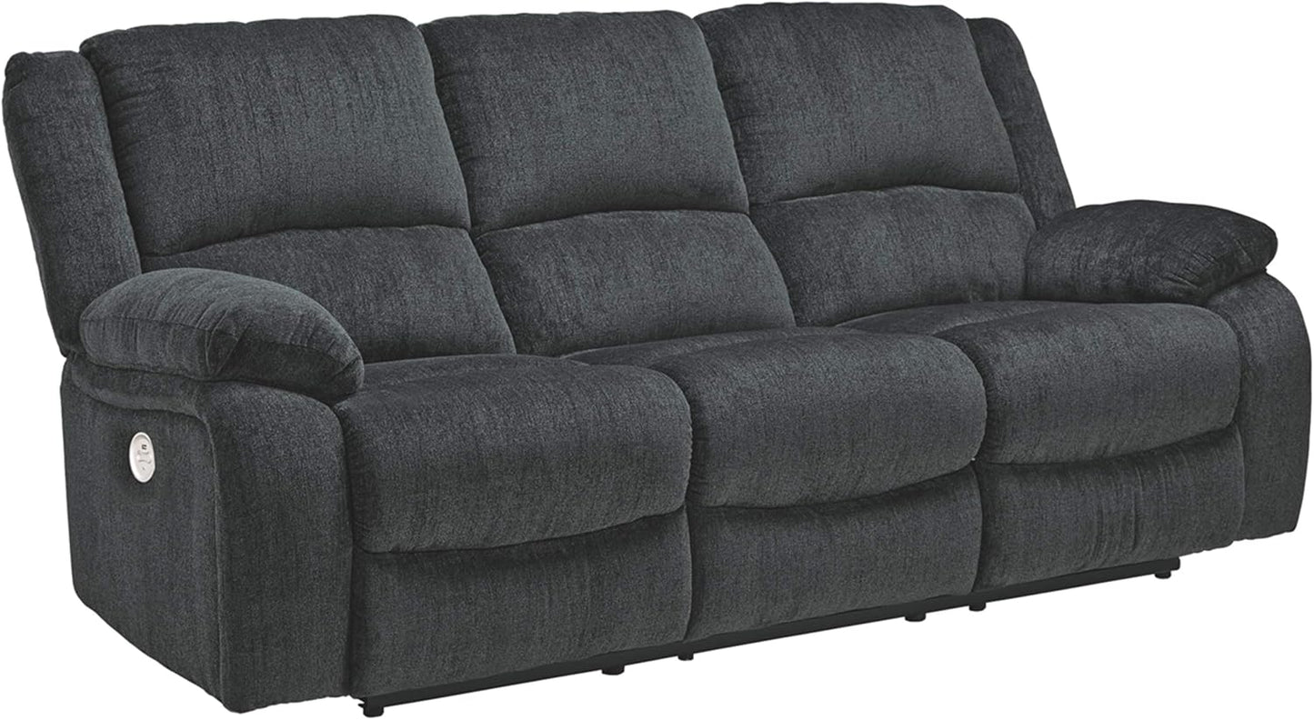Signature Design by Ashley Draycoll Contemporary Power Reclining Sofa, Dark Gray