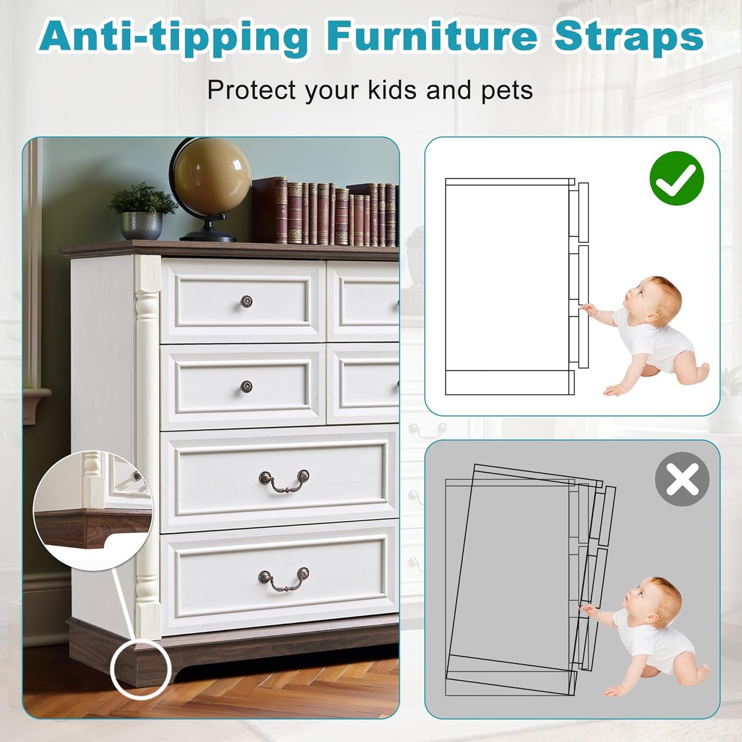 53.54" Farmhouse Sideboard Buffet Cabinet with Storage, Kitchen Buffet Storage Cabinet with 10 Drawers, Modern Wood Accent Sideboard for Living Room, Kitchen, Hallway(Antique White)