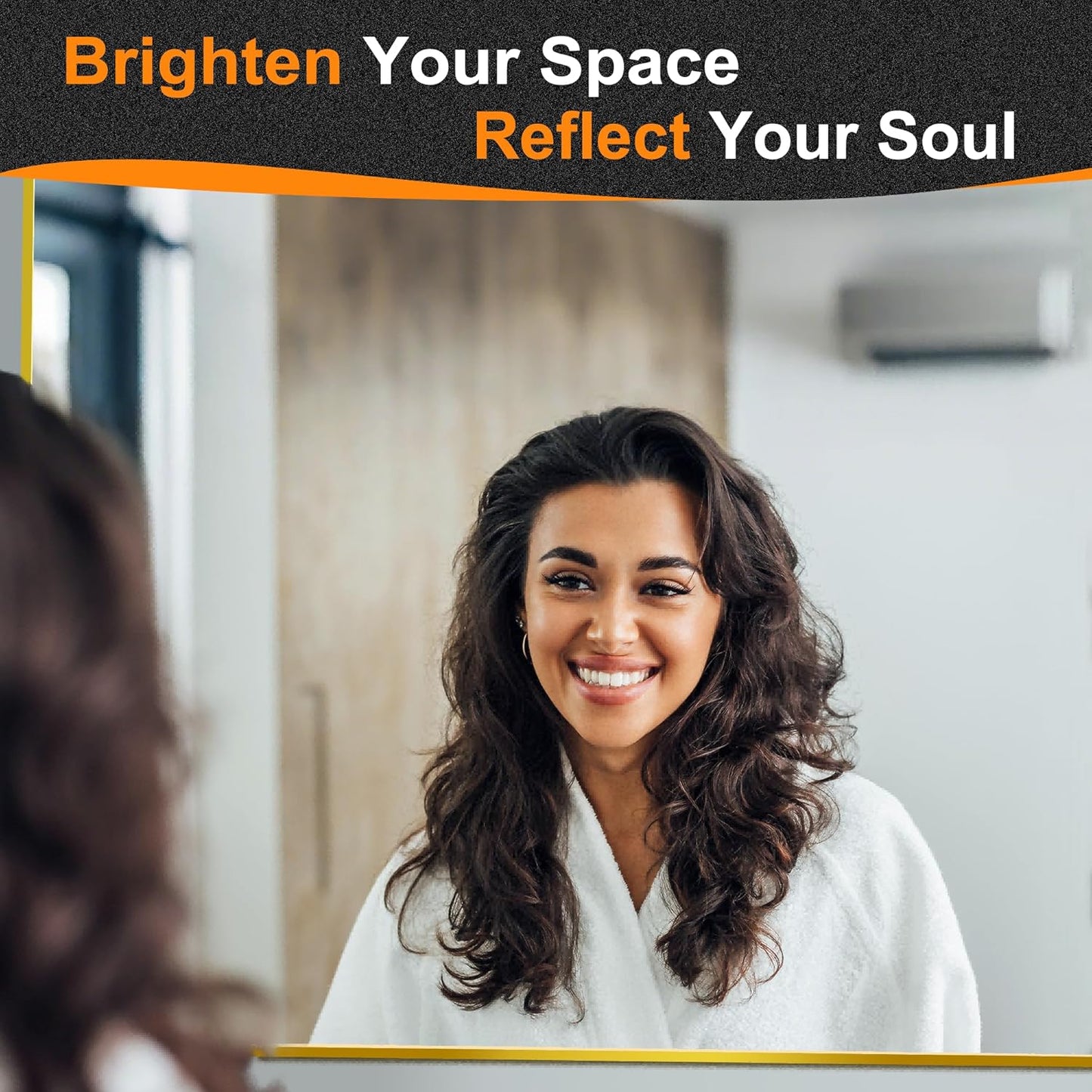 Delma Bathroom Mirror, Black Framed Bathroom Mirror for Over Sink, High-Definition Vanity Mirror, Versatile Mirror for Bathroom, Hangs Horizontally or Vertically(30x20, Gold)