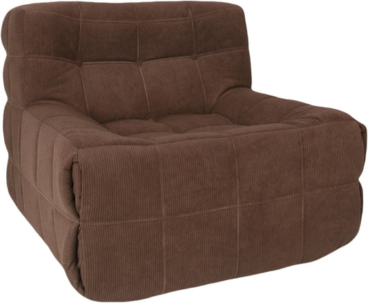 Bean Bag Chair - Memory Foam Bean Bag Chair for Adults, Comfy High-Resilience Single Sofa, Small Space Floor Chair, Chaise Lounge for Living Room, Bedroom (Dark Brown, Square)