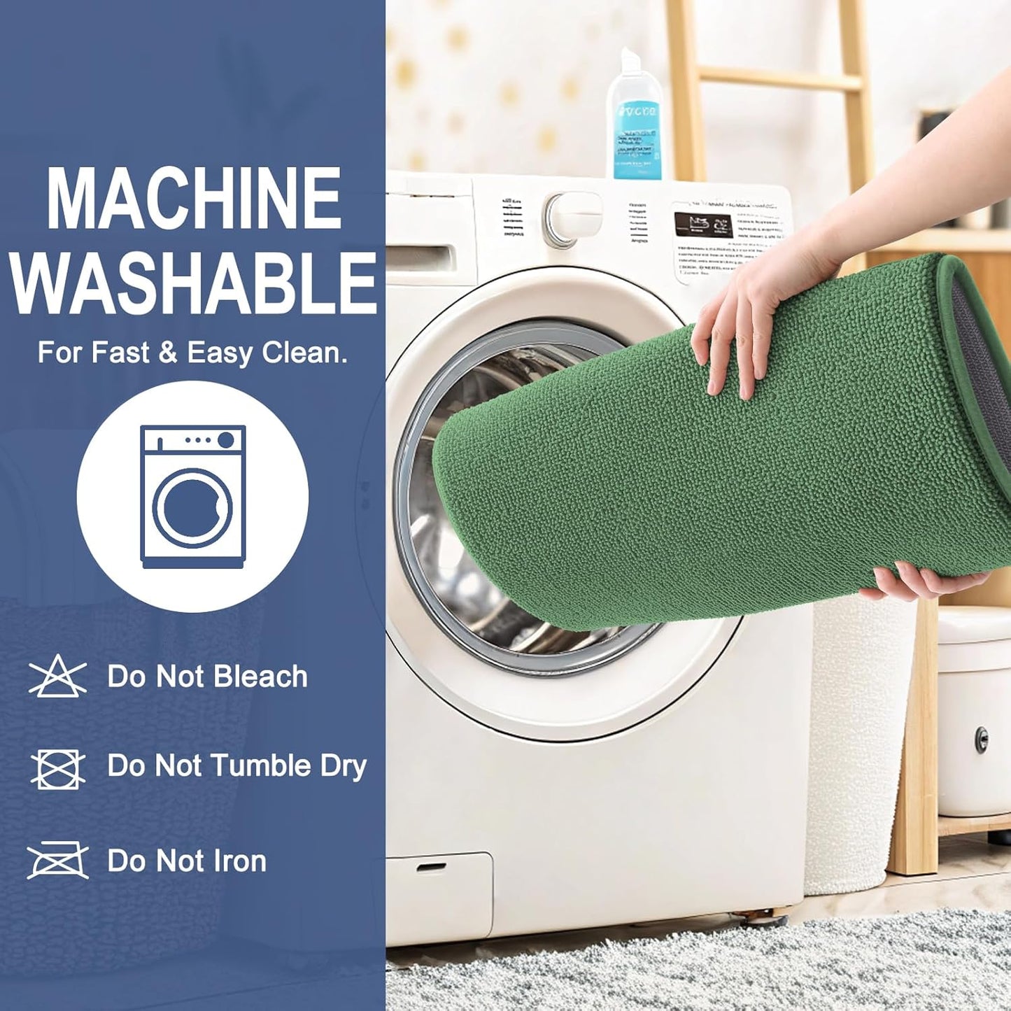 OLANLY Thick Memory Foam Bath Mat Rug 30x20, Extra Soft Absorbent Bathroom Rug, Quick Dry Bath Mats, Non-Slip, Machine Washable Carpet for Bathroom, Tub and Shower, Home Decor Accessories, Olive Green