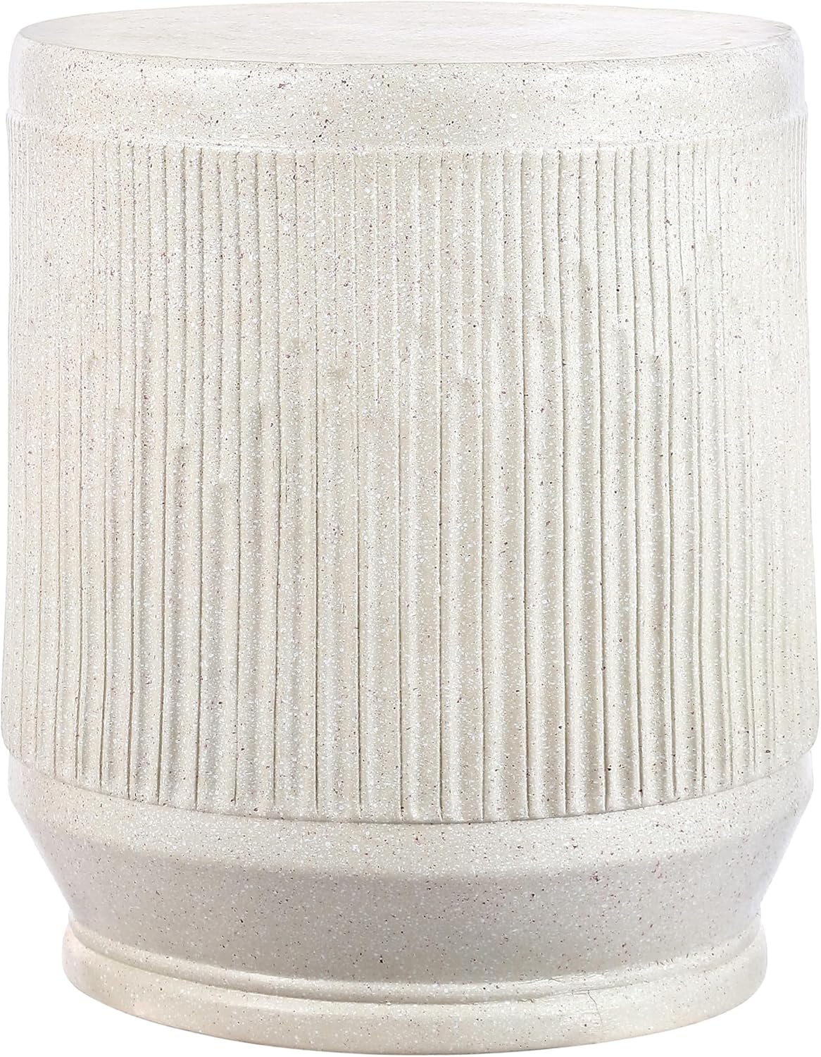 JONATHAN Y TBL1103A Kline 17.5" Mid-Century Modern Brutalist Indoor/Outdoor Accent Table Art Deco, Minimalist, Contemporary, Patio, Garden, Bathroom, Living Room, Cream Terrazzo Finish