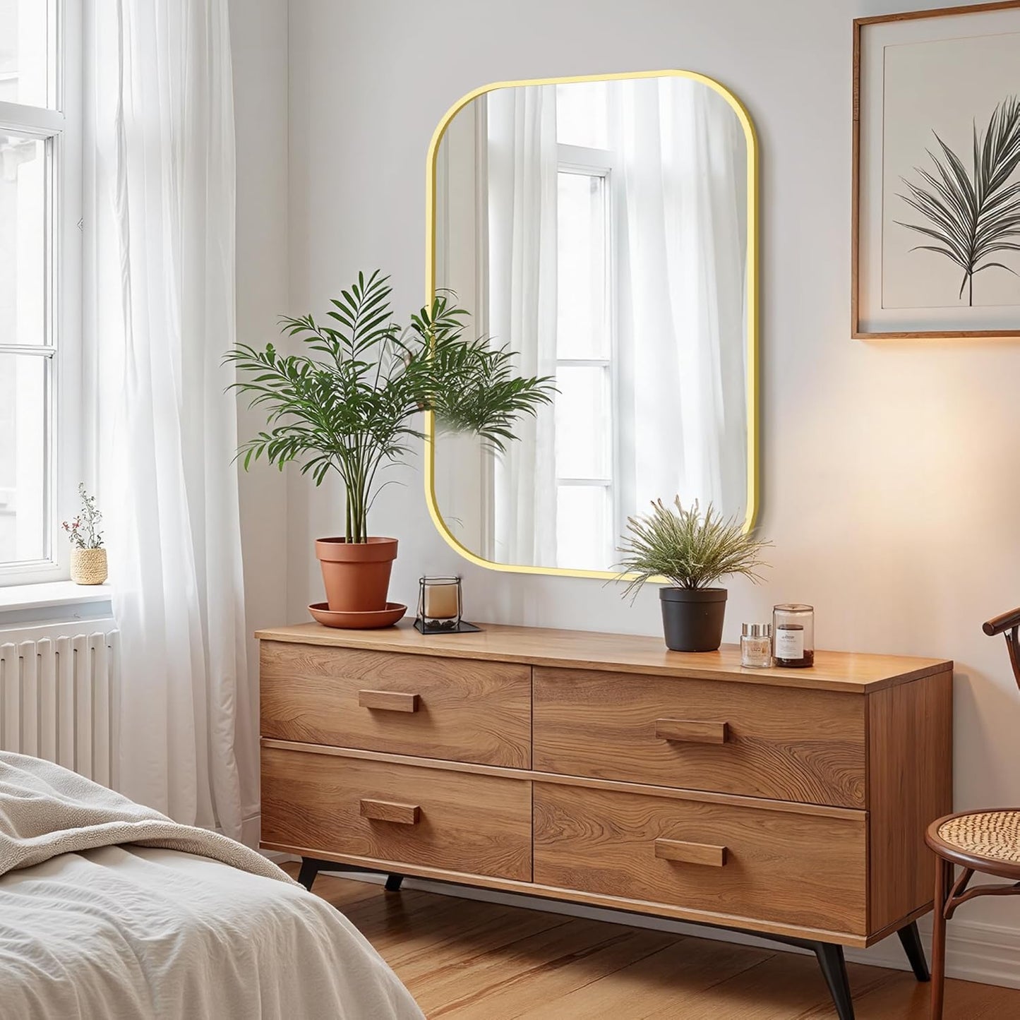 Bathroom Mirrors for Over Sink, 24x36 Gold Vanity Mirror for Bathroom Sink, HD Shatterproof Squircle Wall Mirror for Bathroom Washroom Lavatory Restroom Metal Frame