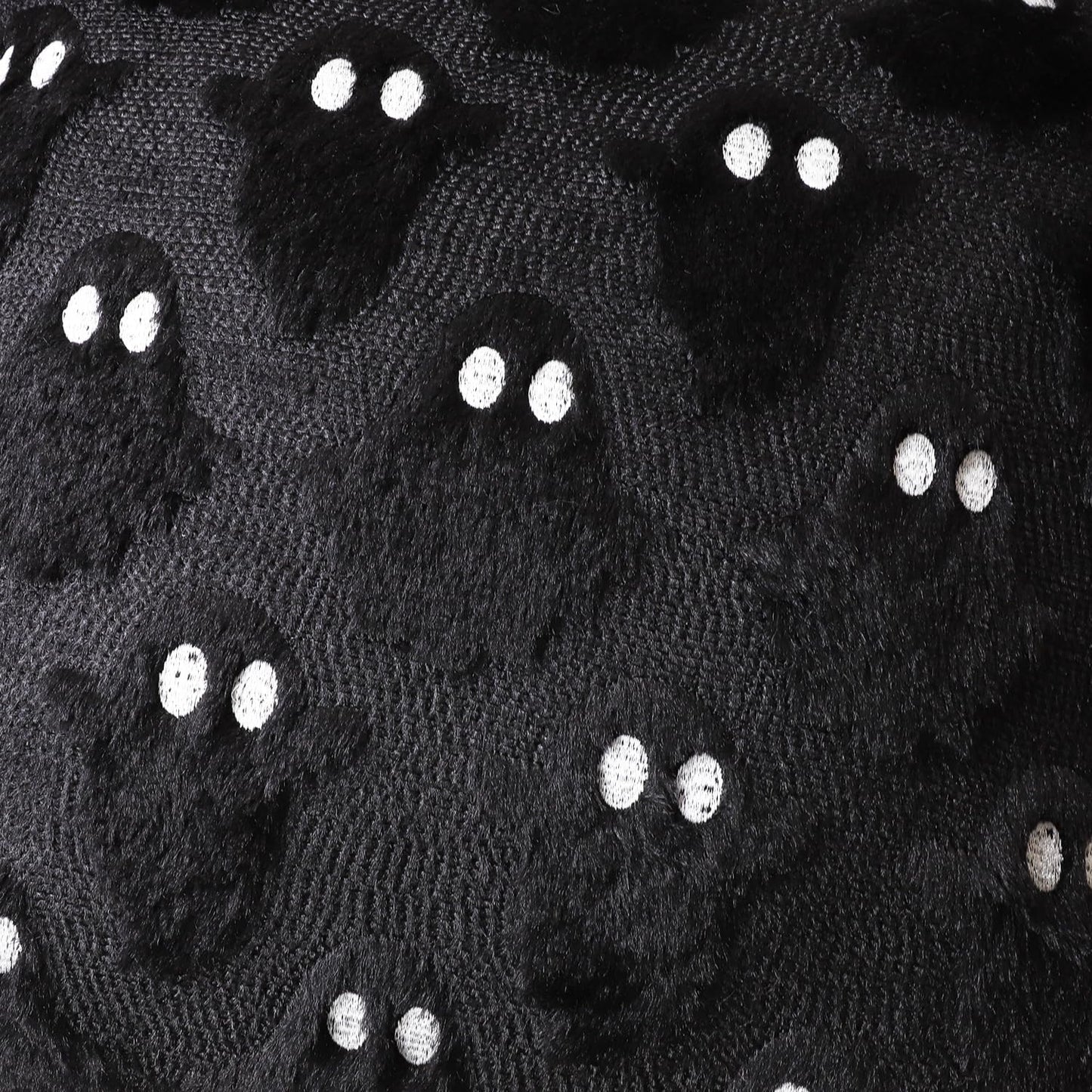 4TH Emotion Halloween Ghost Decorative Pillow Covers 18x18 Set of 2, Black Soft Plush Faux Fur Farmhouse Throw Cushion Cases for Fall Autumn Holiday Home Decorations