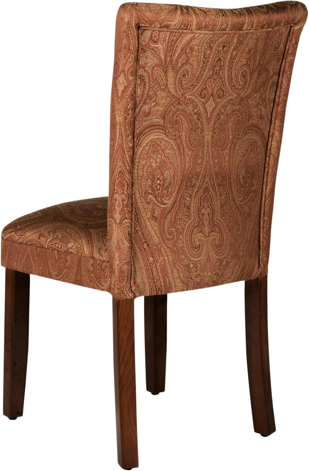 Homepop Home Decor |K1136-F765 | Classic Upholstered Parsons Dining Chair | Single Accent Dining Chair, Red & Gold Damask
