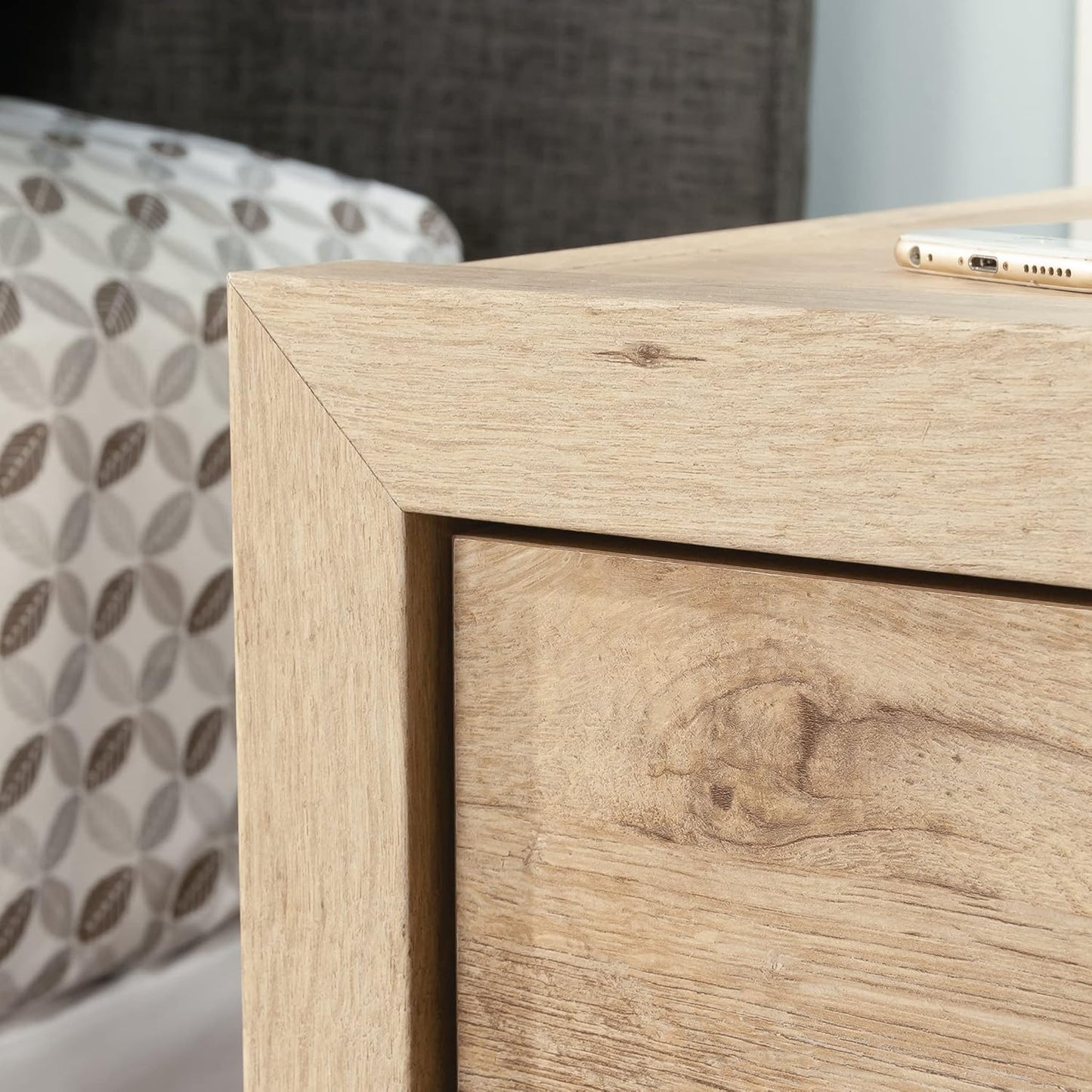 Sauder Pacific View Bedroom Night Stand, Spacious Storage, 1 Drawer Nightstand, Prime Oak Finish