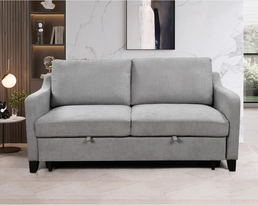 ERYE Modern 3-in-1 Sofa Loveseat Convertible Sleeper Sofabed, Queen Size Upholstered Love Seat Sofa Soft Cushion Daybed with Pull Out Sleeper Couch Bed for Living Room Home Apartment RV