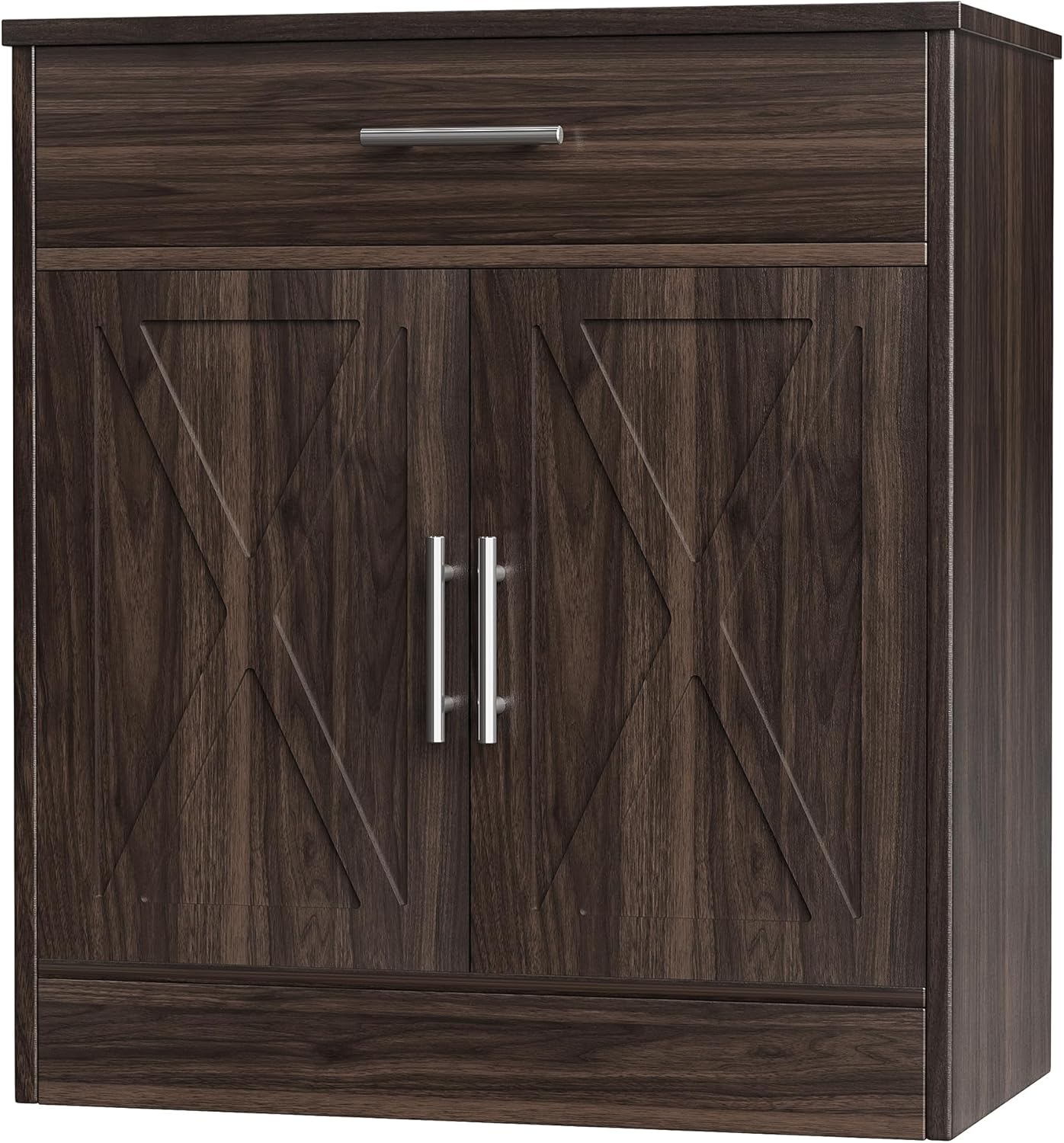 Shintenchi Farmhouse Storage Cabinets with Doors and Shelves,Kitchen Barn Door Storage Cabinet with Drawers,Coffee Bar Cabinet Buffest Sideboard for Dining Living Room,Bathroom,Entryway,Dark Brown