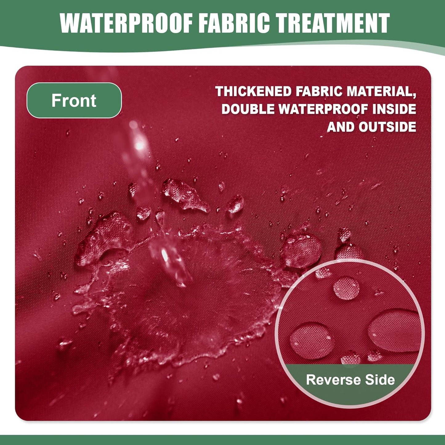 Chaise Lounge Cushions Outdoor Set of 4 - Waterproof and Fade Resistant Sun Lounger Replacement Cushions - Patio Lounger Pads with Removable Cover for Pool, Deck, Lawn, 80 x 26 x 3 Inch, Red