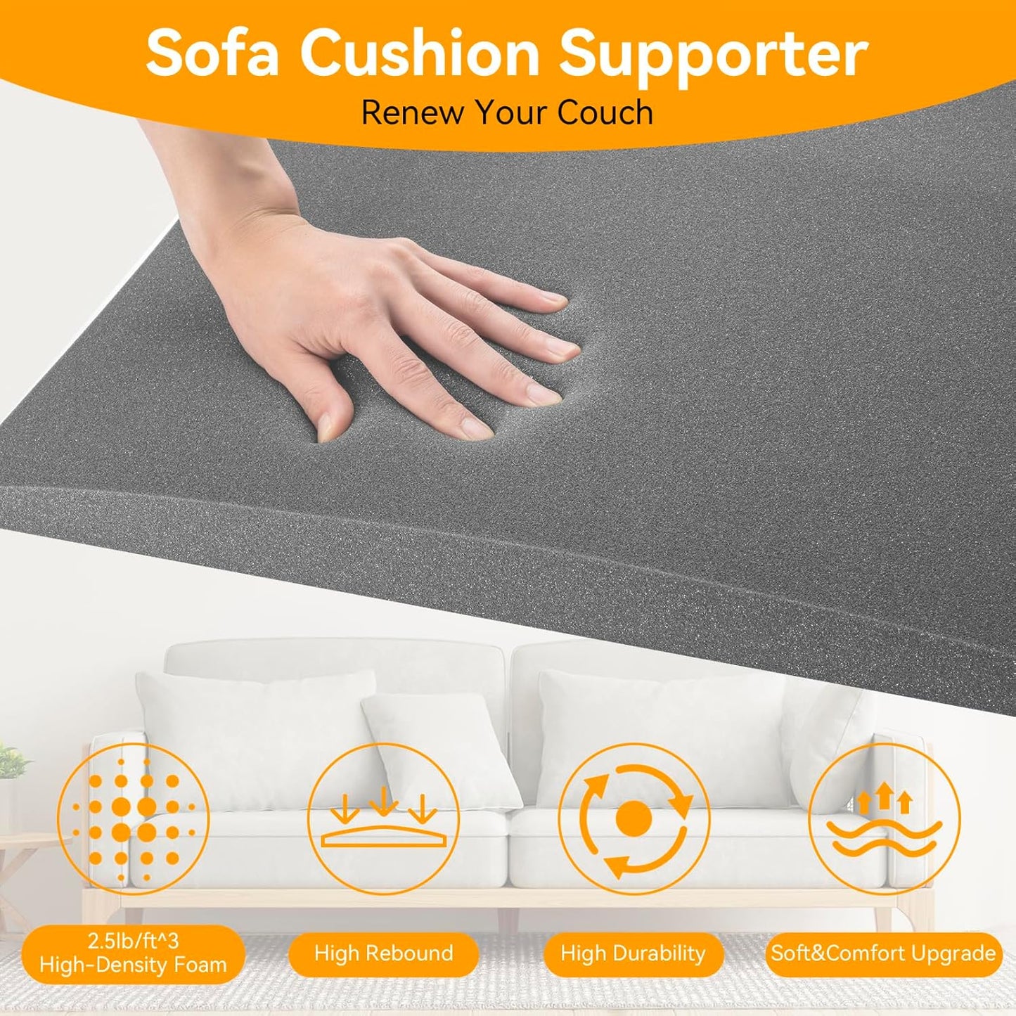 Couch Supports for Sagging Cushions Couch Supporter for Under The Cushions High Density Foam 24 “X 20” Furniture Seat Sagging Repair Set of 3