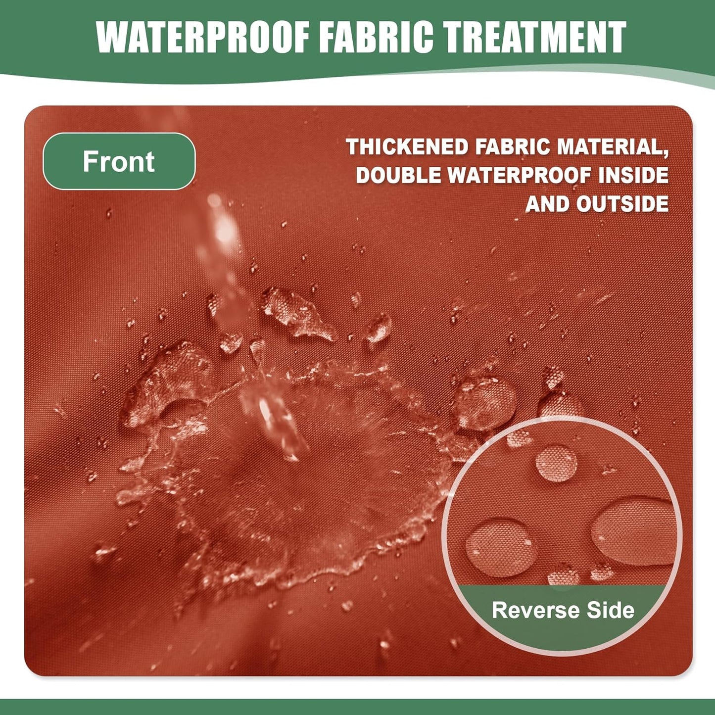 Chaise Lounge Cushions Outdoor Set of 2 - Waterproof and Fade Resistant Sun Lounger Replacement Cushions - Patio Lounger Pads with Removable Cover for Pool, Deck, 72 x 21 x 3 Inch, Rust