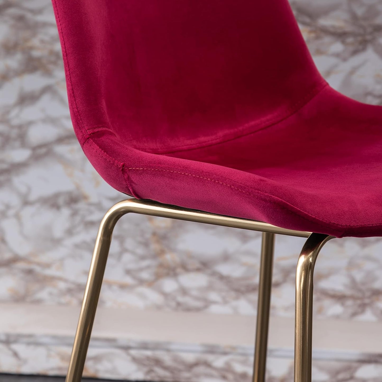 Roundhill Furniture Aufurr Modern Velvet 26.50 Counter Height Stools, Set of 2, Red