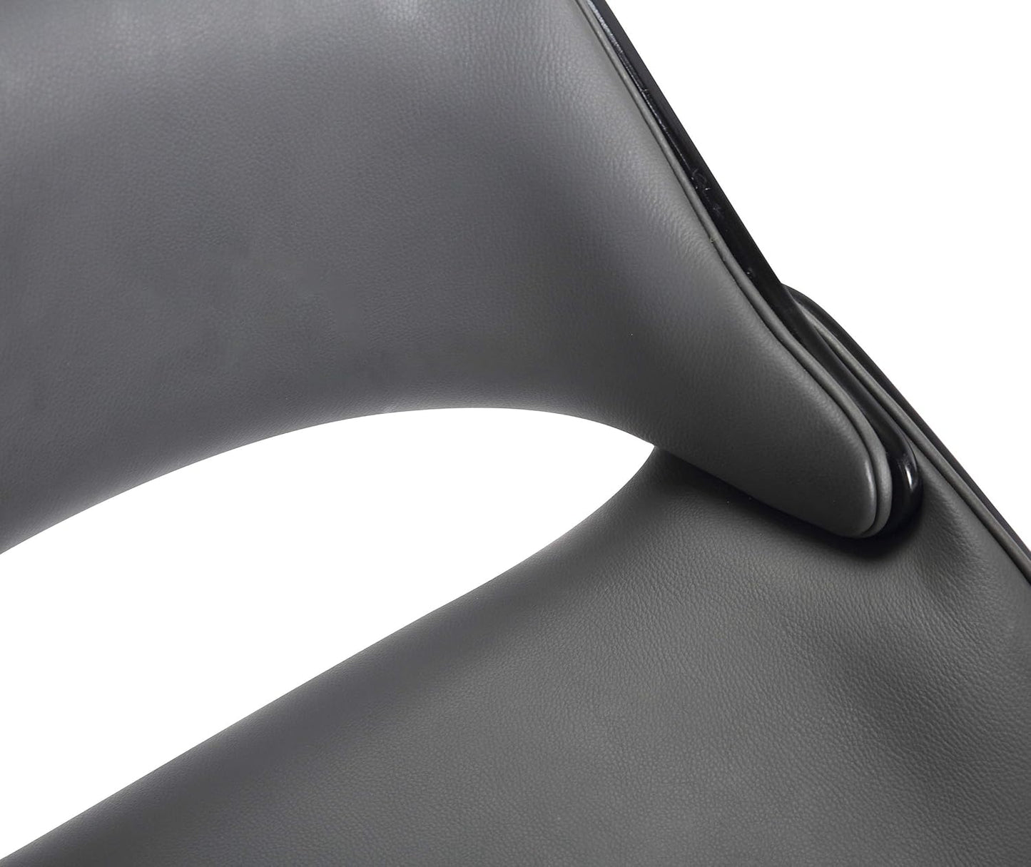 Mona Faux Leather Swivel Barstool, 26" Counter Height, Black and Gray