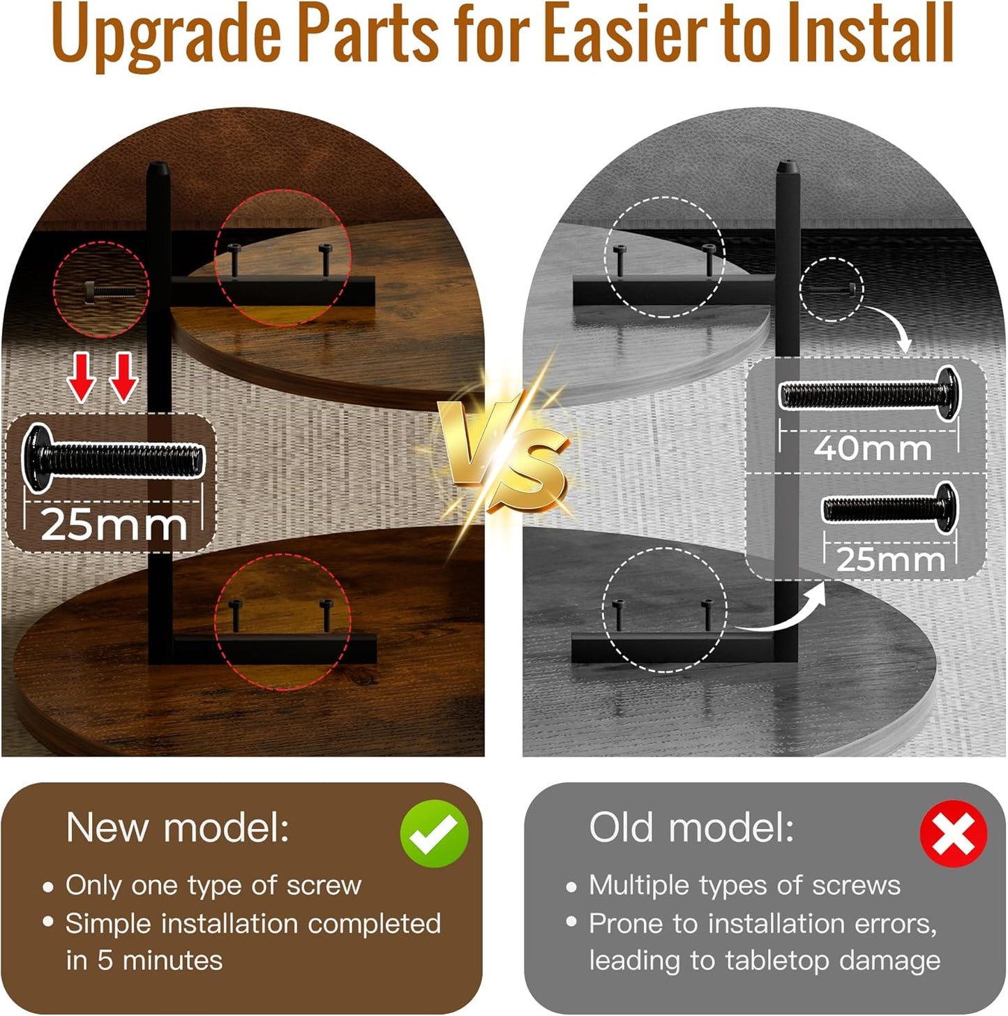 Round Coffee Table, 27.6" Circle Coffee Table for Living Room, 2-Tier Wood Accent Center Table with Open Storage Industrial Design Home Furniture, Rustic Brown