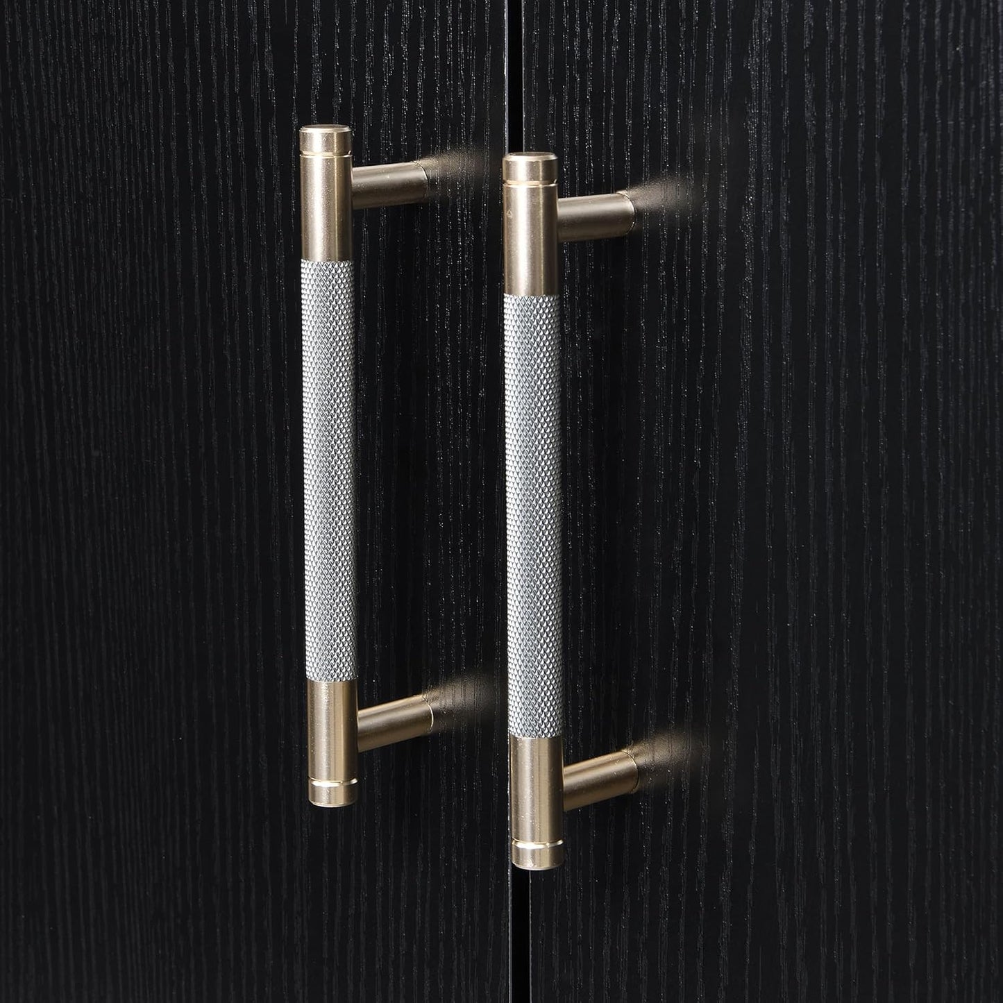 Merax Sideboard Buffet Cabinet with Storage, 4 Door Modern Cupboard w/Cross-Leg Design, Console Table for Kitchen, Dining/Living Room, Black