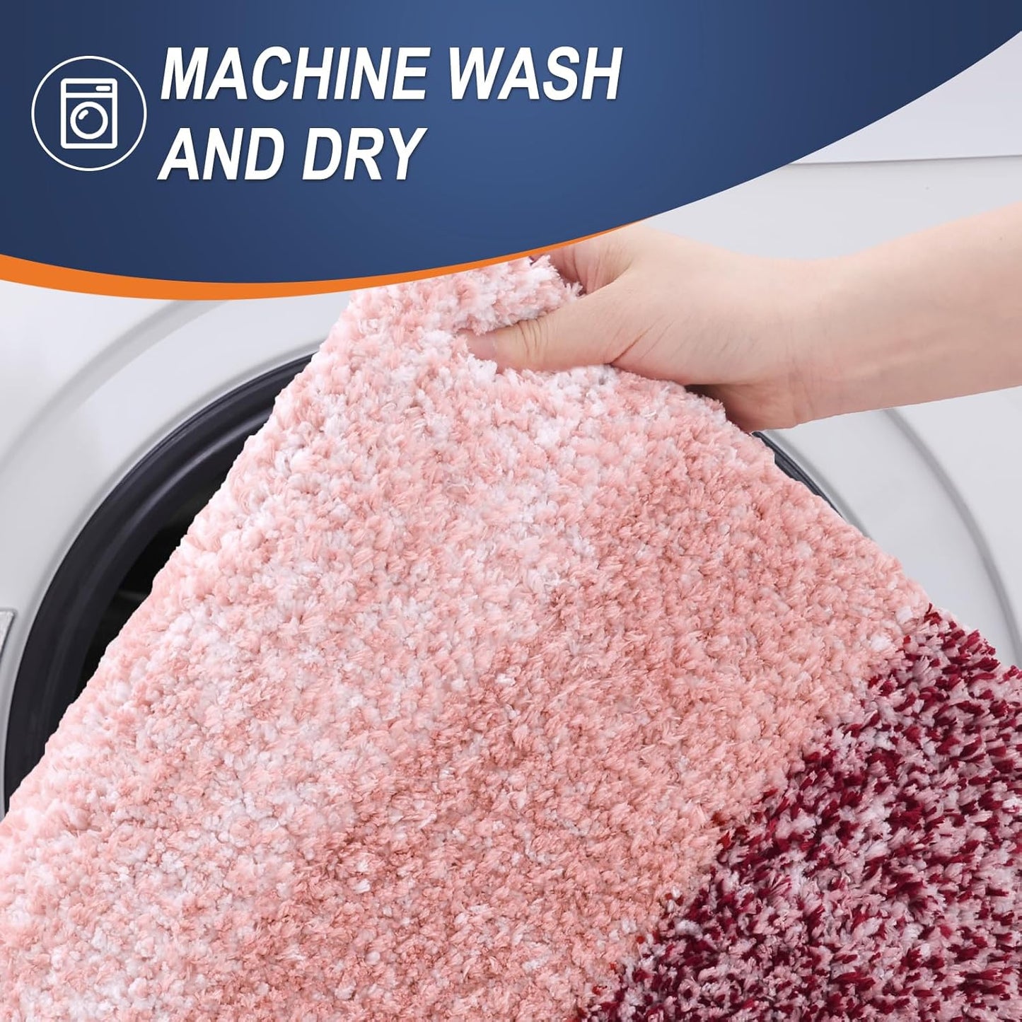 OLANLY Bathroom Runner Rugs 44x24, Extra Soft Absorbent Microfiber Bath Rugs, Rubber Backing, Quick Dry, Machine Washable Bath Mats for Bathroom Floor, Tub and Shower, Home Decor Accessories, Red