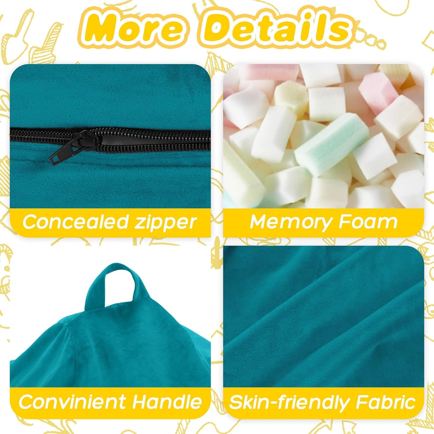 HABUTWAY 2FT Bean Bag Chair, 2' Beanbags Small Bean Bag Chairs with Filling, Teardrop Bean Bag Chair Luxurious Velvet Ultra Soft Fur with Removable Cover (Dark Green)