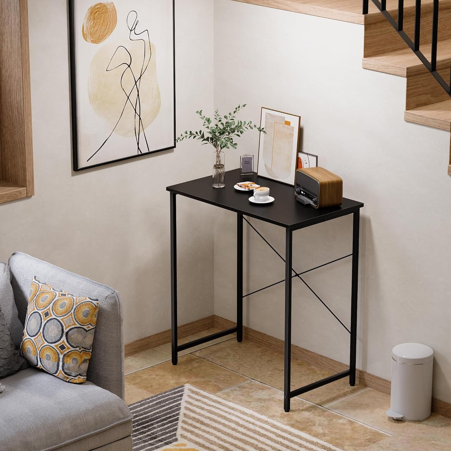 Pamray 23 Inch Computer Desk for Small Spaces, Home Office Work Desk with Headphone Hook, Small Office Desk Study Writing Table