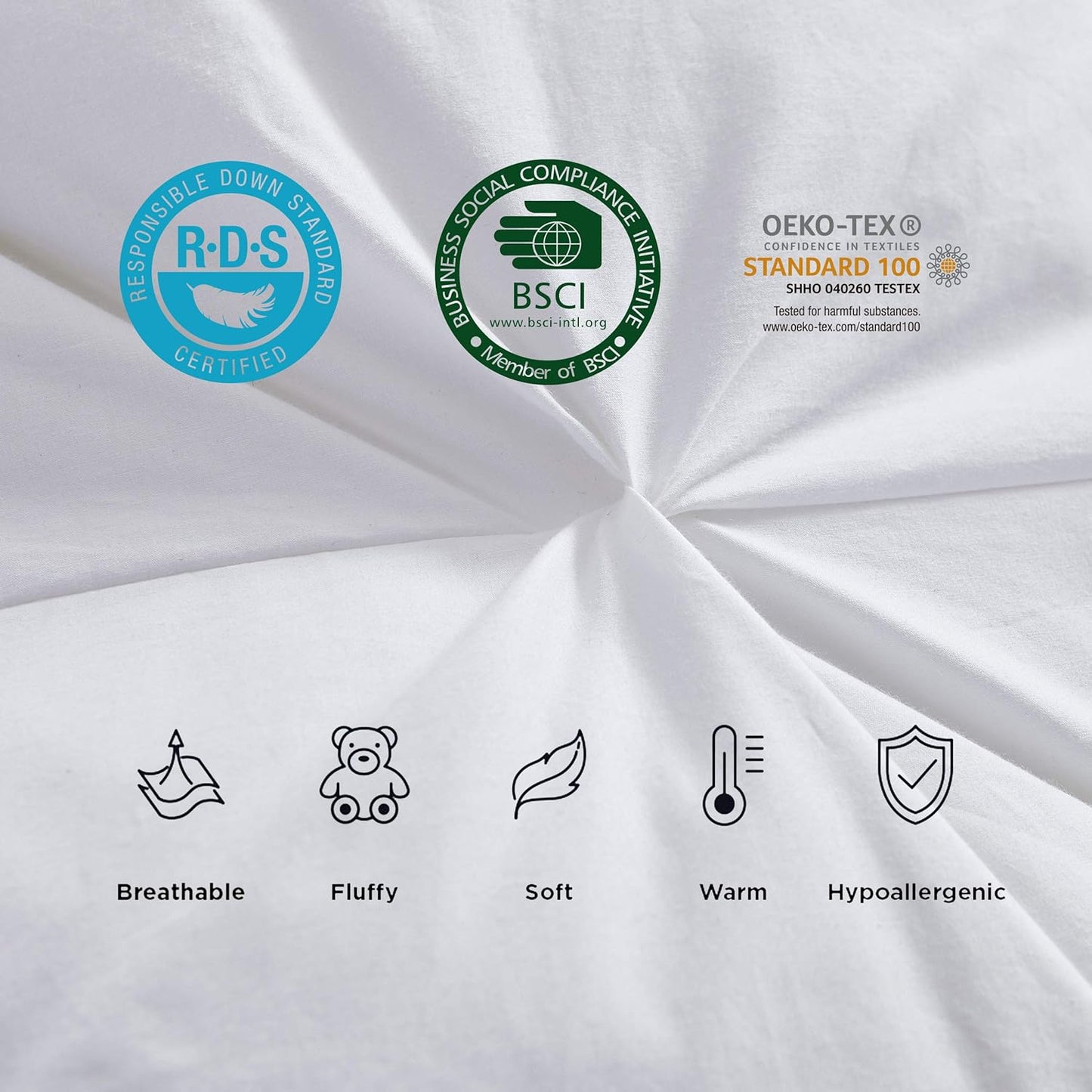 Luxurious All-Season Goose Down Comforter California King (Cal King) Size Duvet Insert, Exquisite Pinch Pleat Design, 1200 Thread Count 100% Egyptian Cotton, 75 oz Fill Weight, White