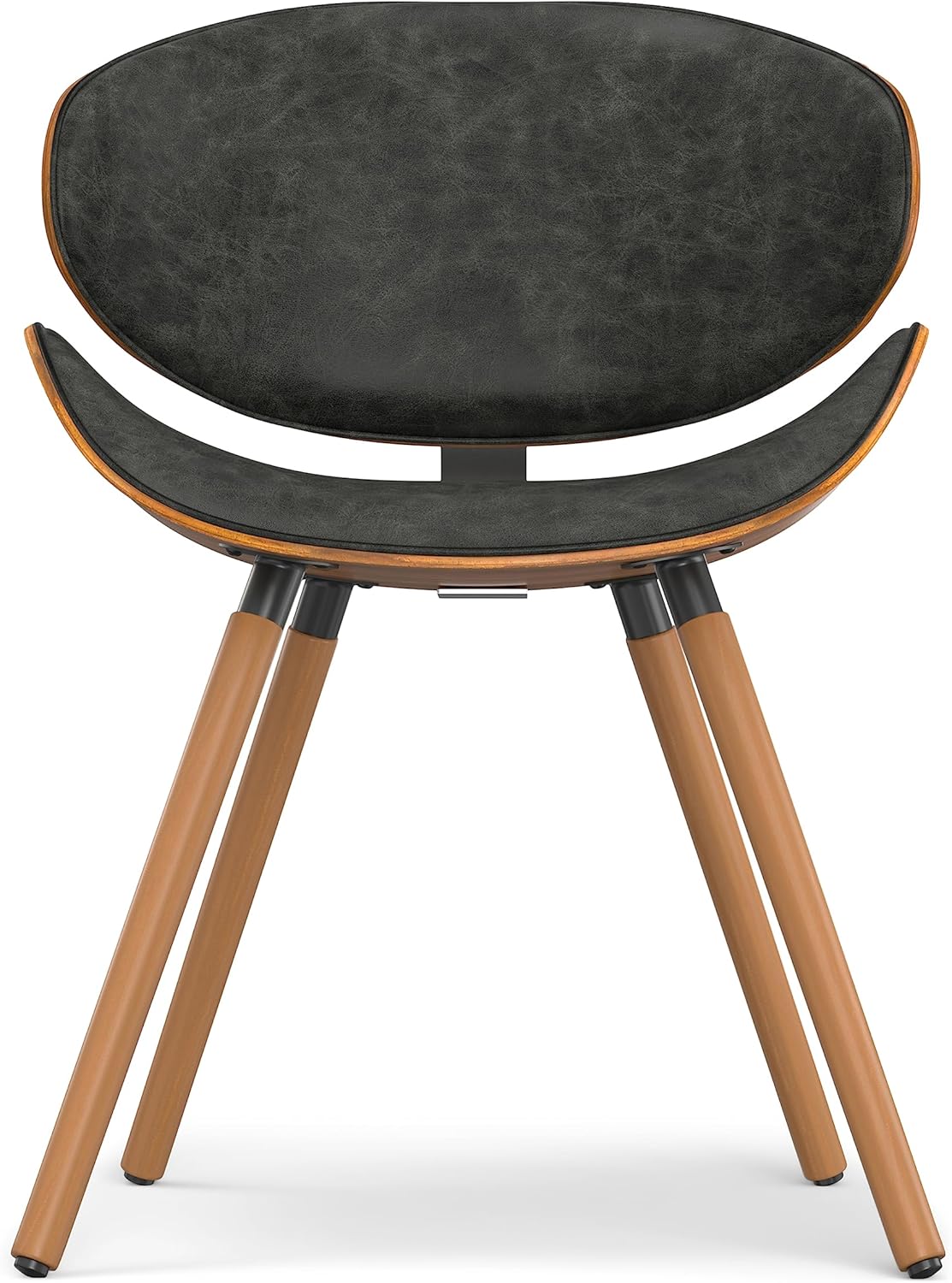 SIMPLIHOME Marana Dining Chair in Distressed Slate Grey Vegan Leather, 20.7 x 21.3 x 29.3 inches, Bentwood Backrest with Contoured Seat for Dining Room or Kitchen