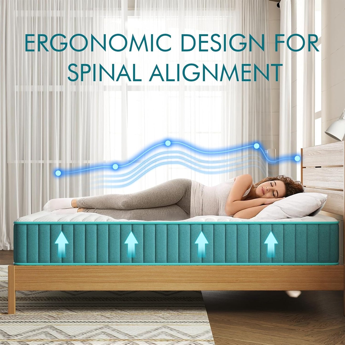 Firm Full Mattress, 10 inch Cooling-Gel Memory Foam & Pocket Spring Hybrid, Firm Feel, Full Size, CertiPUR-US Certified