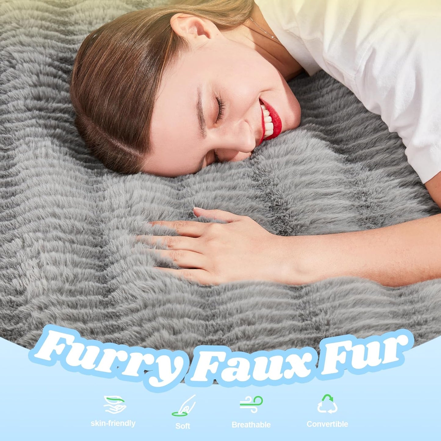 Hobestluk 3 in 1 Bean Bag Chair Giant Bean Bag Chairs for Adults with Ripple Cover Convertible Bean Bag Floor Cushion with Machine Washable Cover for Living Room (Ripple Grey)