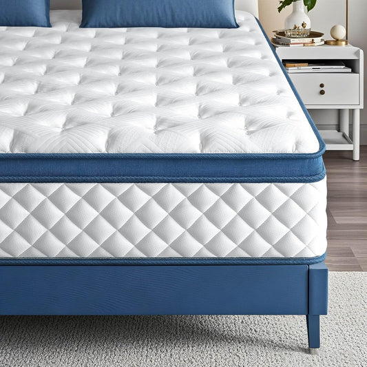Twin Mattress, 10 Inch Medium Firm Hybrid Twin Size Bed Mattresses, Memory Foam Mattress in a Box for Pressure Relief, Individual Pocket Spring-Motion Isolation with Edge Support, CertiPUR-US