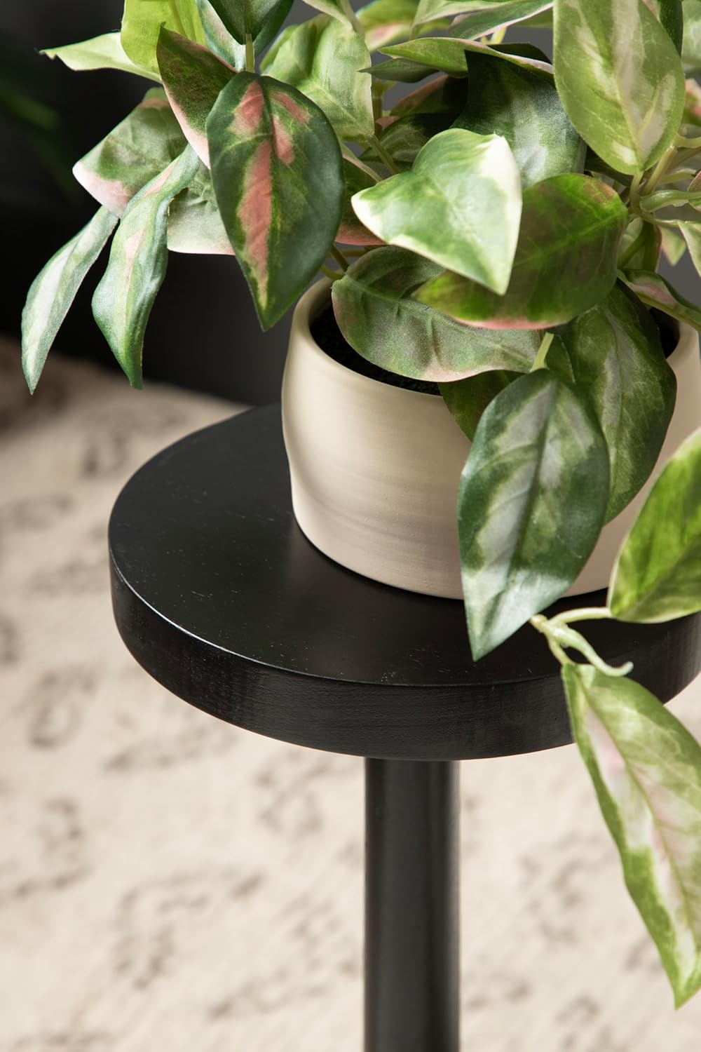 Kate and Laurel Wegner Traditional Wooden Round Drink Table, 8 x 23, Black, Elegant and Durable Pedestal Table for Use as Small Drink Table, Plant Stand, or Decorative Item Display