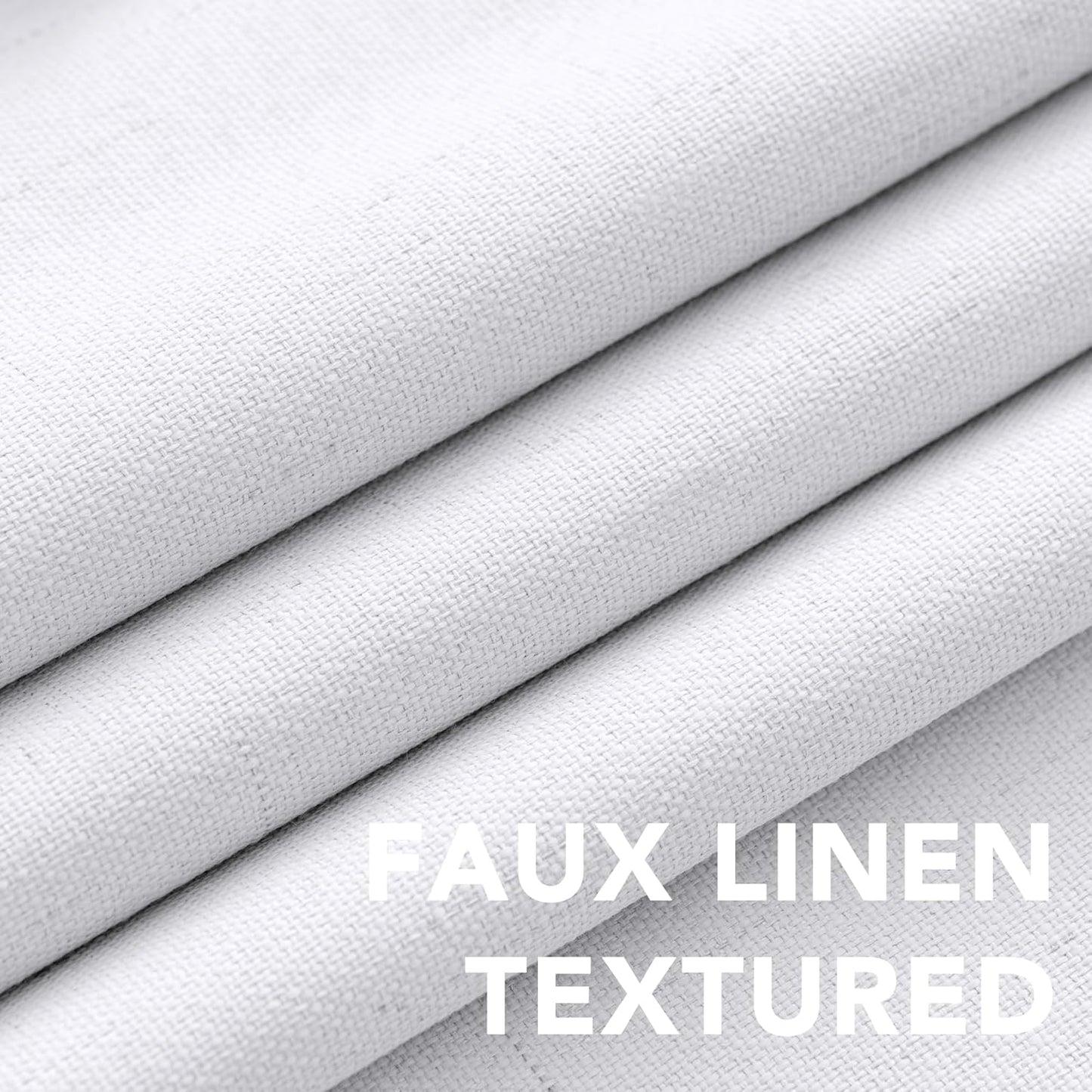 H.VERSAILTEX Linen Blackout Curtains 84 Inches Long 100% Blackout Thermal Insulated Textured Linen Look Curtain Draperies Anti-Rust Grommet, Energy Saving with White Liner, 2 Panels, Bright White