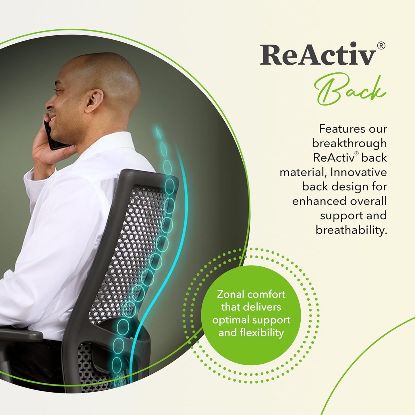 HON Ignition 2.0 ReActiv Ergonomic Office Chair, Standard Synchro-Tilt Recline, Breathable Flex Back, Swivel Wheels, Comfortable Desk Chair for Long Hours, Black Frame, Black