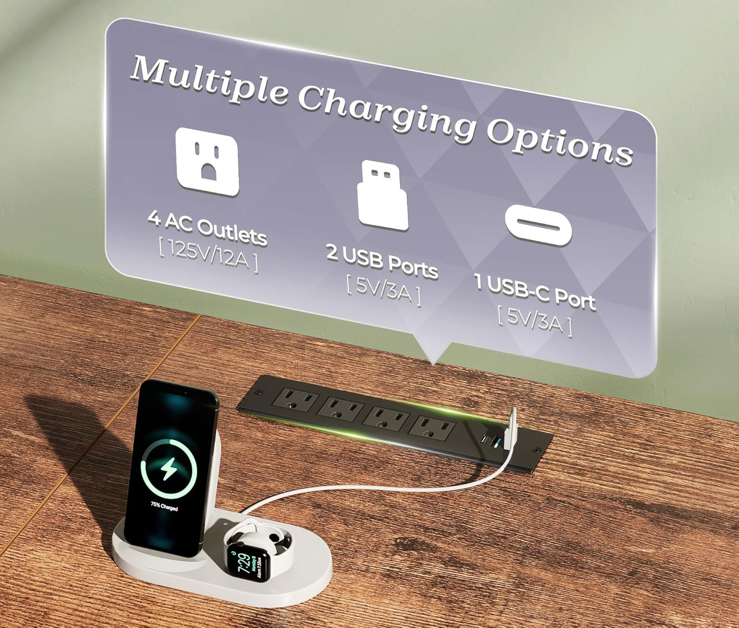 Huuger 70.9 Inch Dresser TV Stand with LED Lights, Power Outlets and USB-C Port, 12 Fabric Drawer Dresser for Bedroom, Wide Entertainment Center for 75, 80 Inch TV, Open Shelf, Rustic Brown