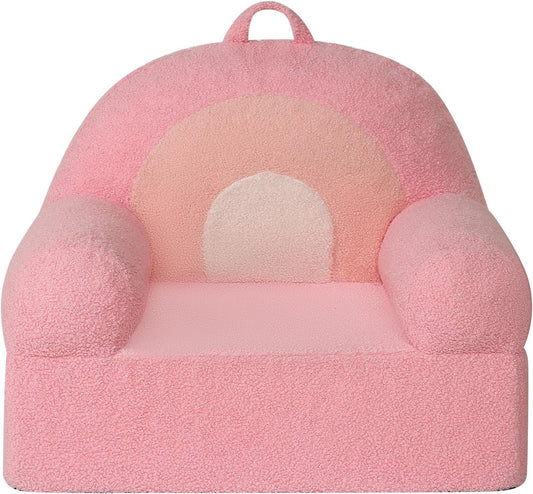 Comfy Toddler Chair, Kids Rainbow Couch for Boys and Girls, Pink Rainbow