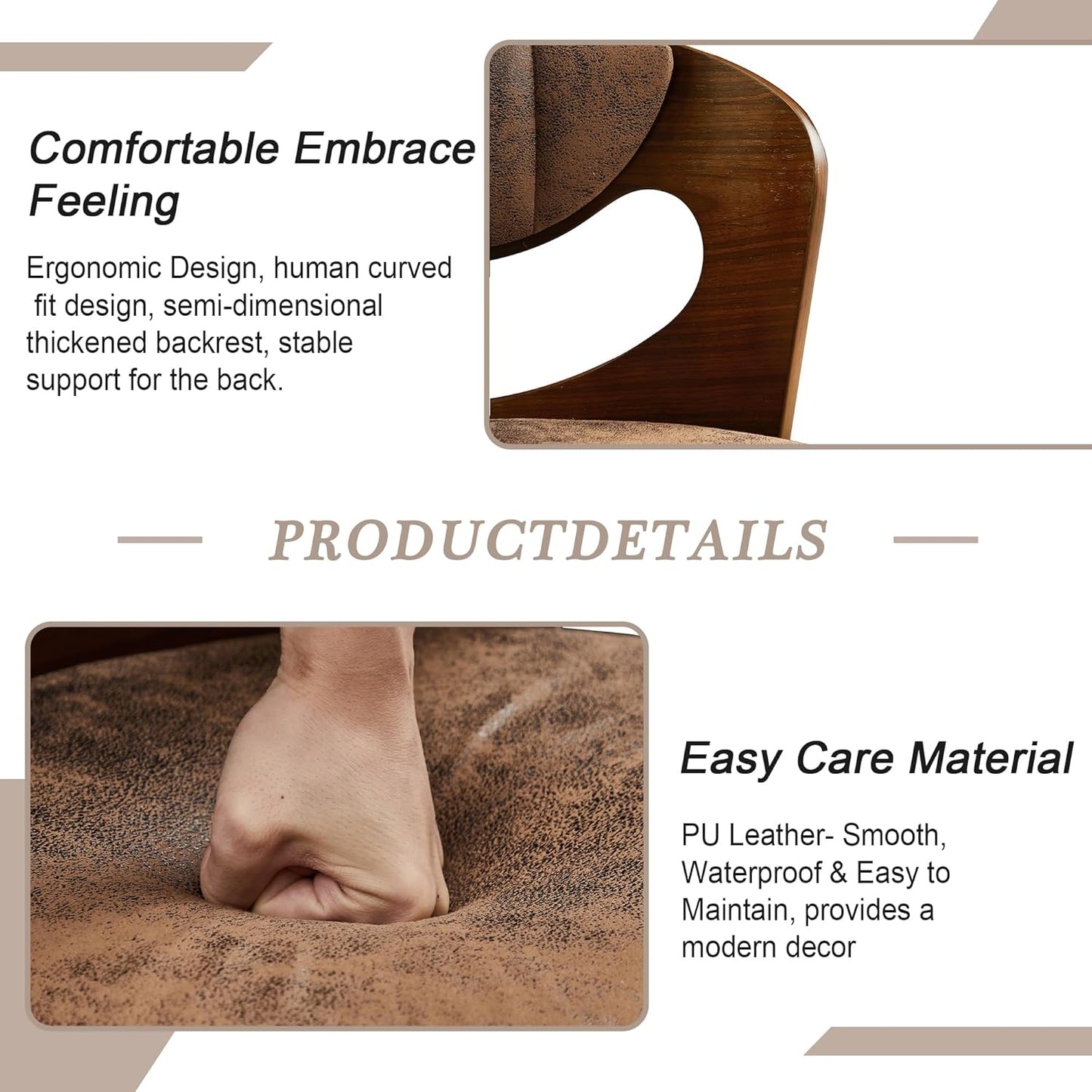 VECELO BarStools Set of 4,Kitchen Island Stools with Bentwood Back,Arm&Footrest,Counter Height Bar Chairs PU Leather Cushion Seat Adjustable Height 360°Swivel,Island Chairs for Club Pub,Rustic Brown