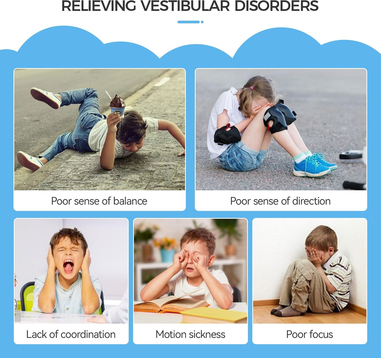 Swivel Chair for Kids, 360° Spinning Seat, Toddler Sit and Spin Wobble Chair, Sensory Balance Toys, Autism ADHD Chairs, Play Equipment Relief Motion Sickness for Boys Girls (Blue)