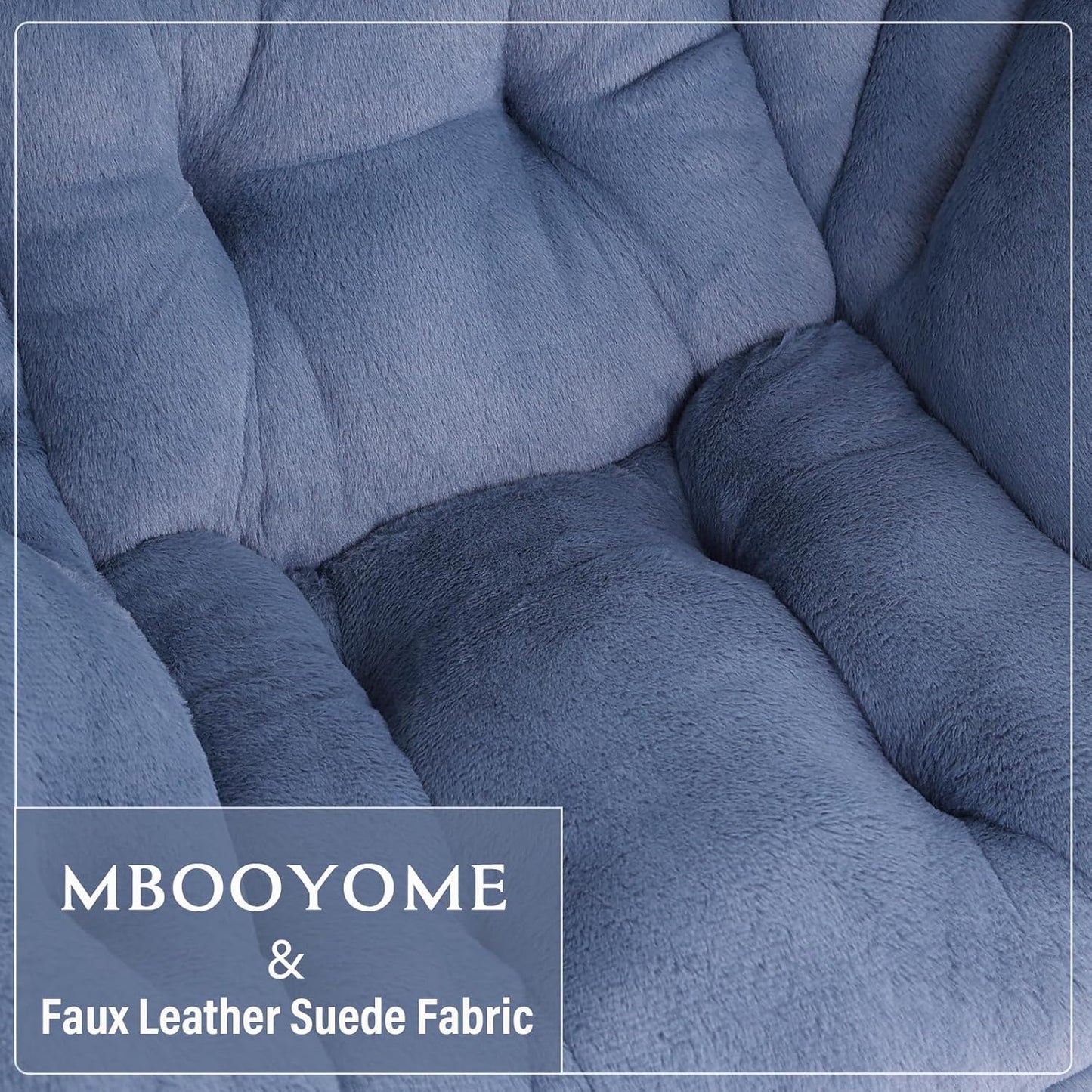 Lazy Chair with Folding Ottoman, Modern Accent Lounge Armchair with Armrests and a Side Pocket & Foldable Footstool, Leisure Reading Chair for Living Room, Bedroom & Dorm, Plush Light Blue