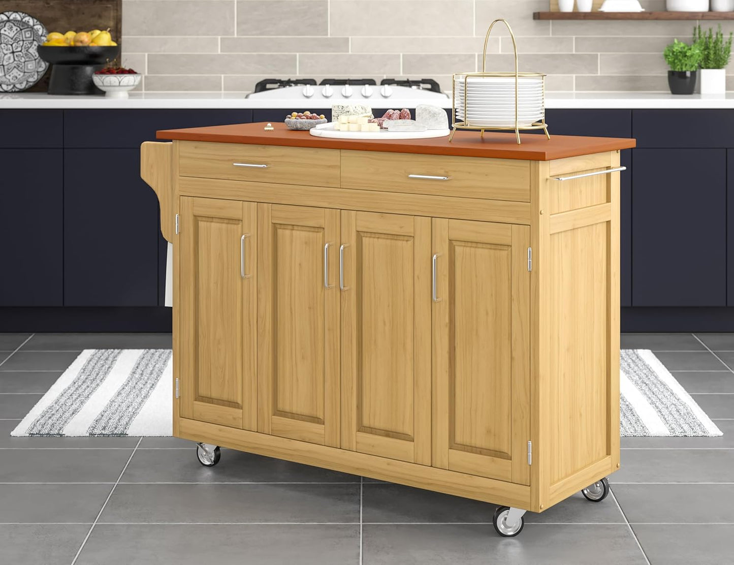 homestyles Create Kitchen Cart, Oak, Natural